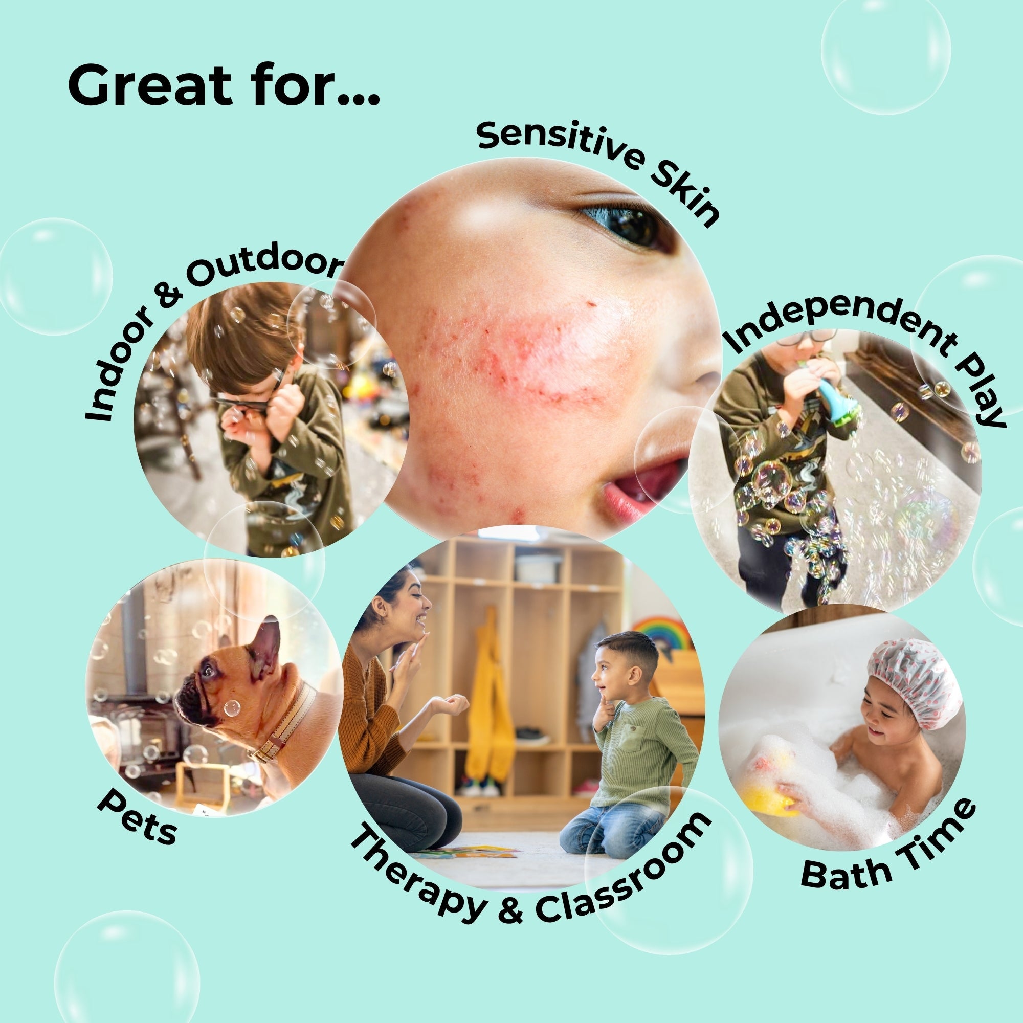 (New) Sensory Bubble Play Skin Happy Botanical Bubbles - 9.5 fl oz Bubbles, 2 Bubble Blowers & 2 Bubble Trays - innobaby