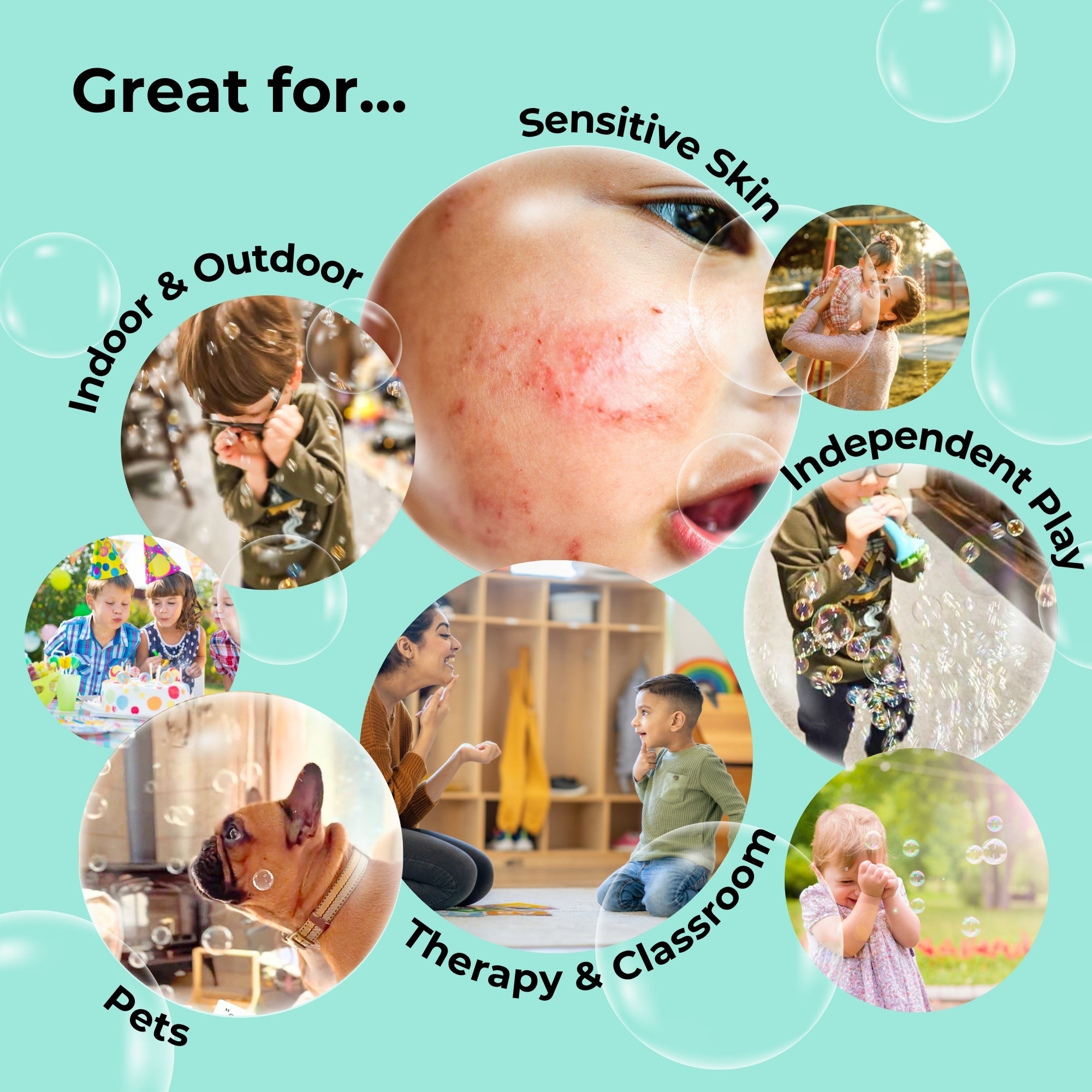 (New) Sensory Bubble Play Skin Happy Botanical Bubbles - 9.5 fl oz Bubbles, 2 Bubble Blowers & 2 Bubble Trays - innobaby
