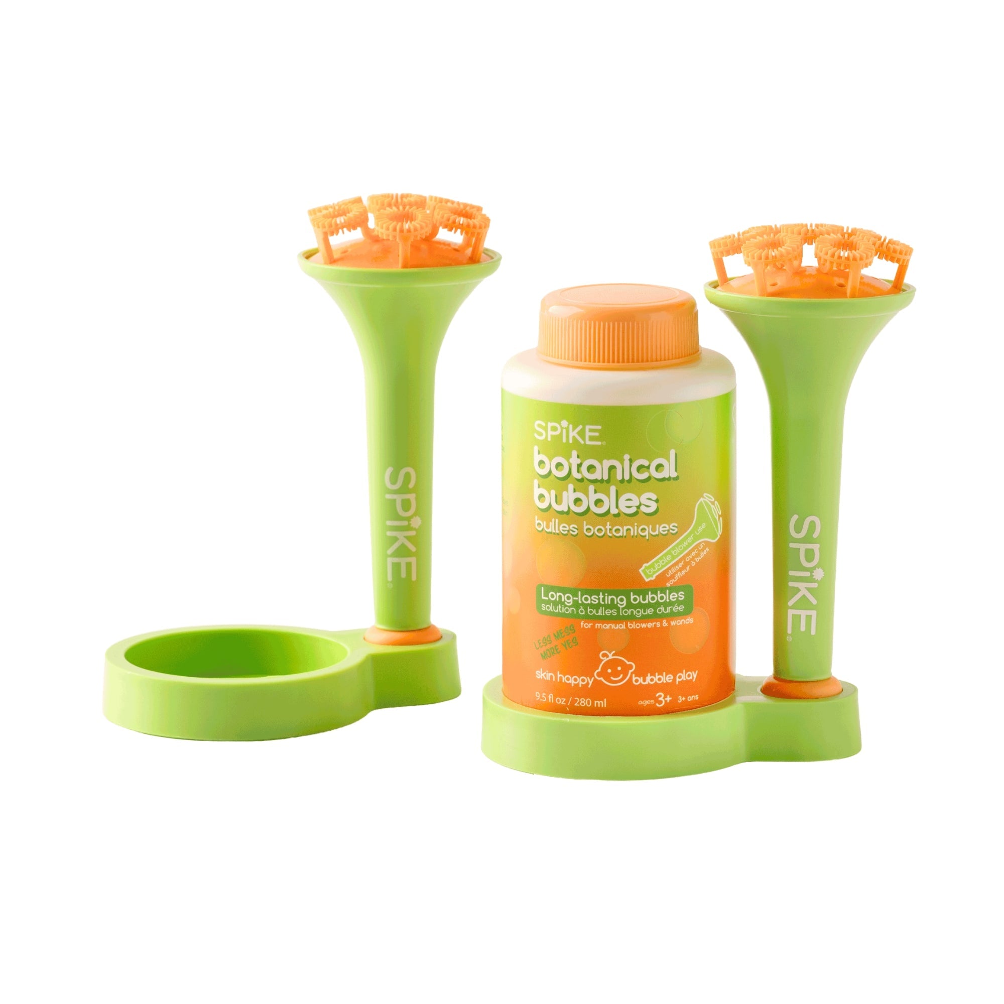 (New) Sensory Bubble Play Skin Happy Botanical Bubbles & Blower Set/ 2 Pack - innobaby