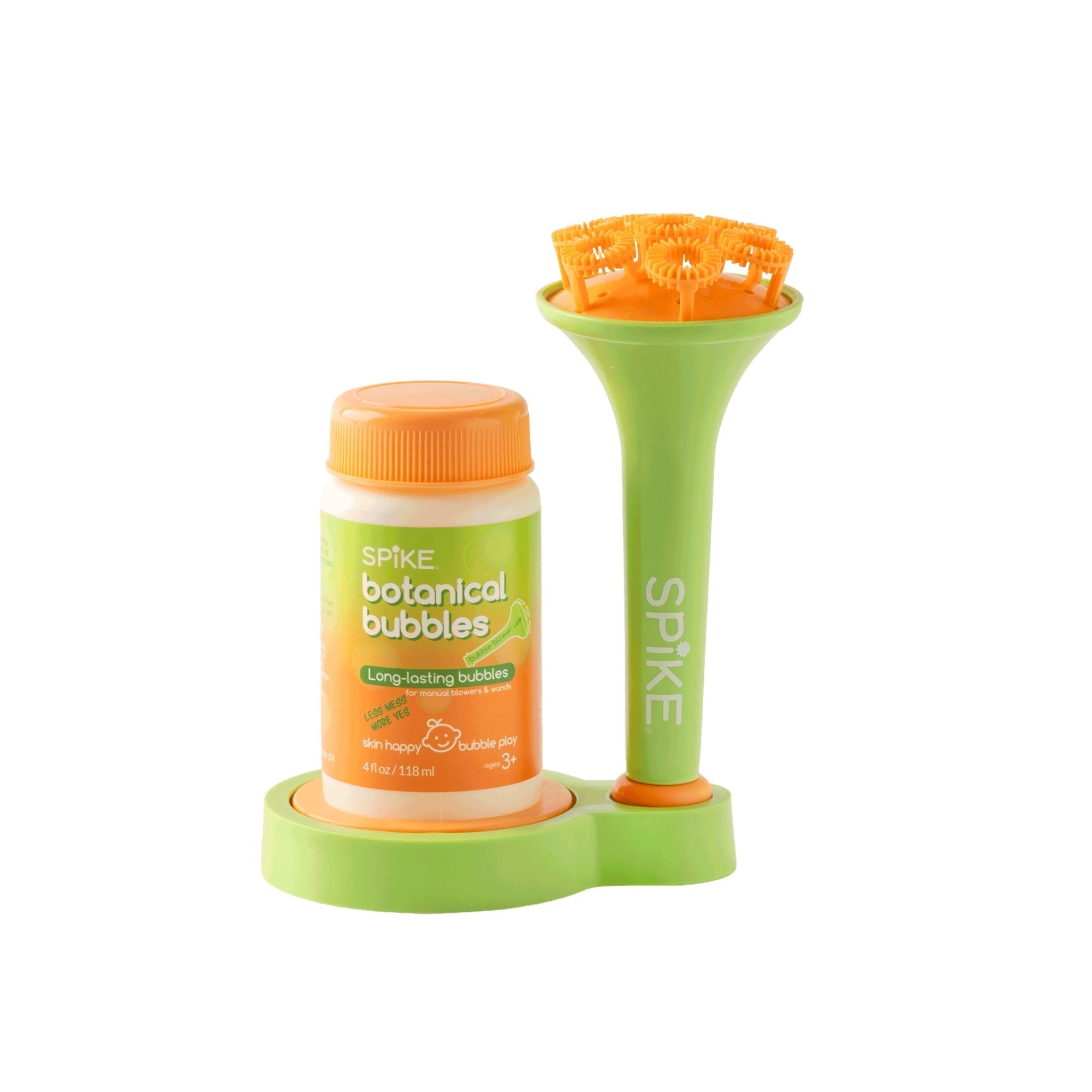 đ (New) Sensory Bubble Play Skin Happy Botanical Bubbles & Blower Set - GREEN / Long-lasting Outdoor Formula (50% off) - innobaby