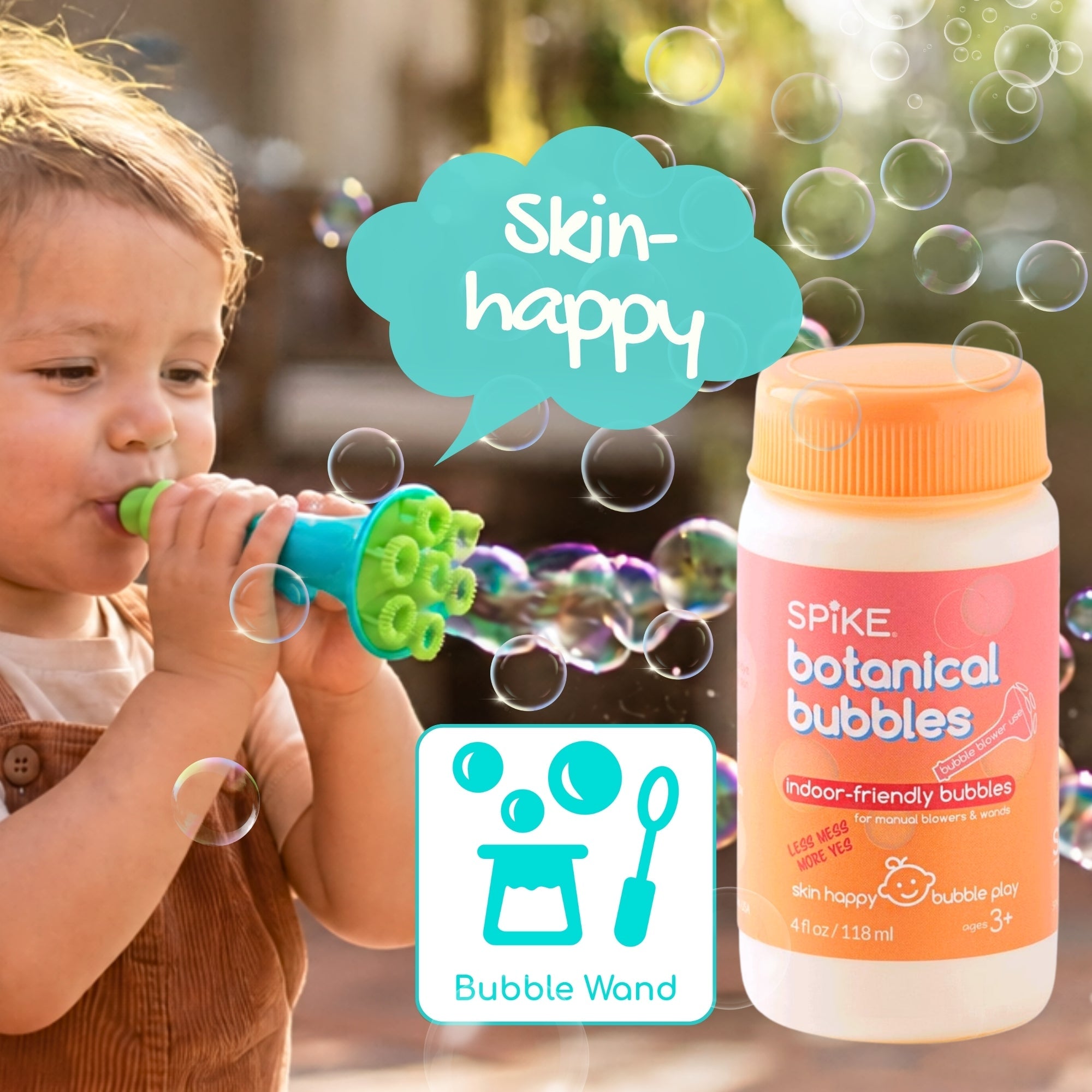 (New) Spike Botanical Bubbles 4 fl oz Refill for Bubble Blower Use - innobaby
