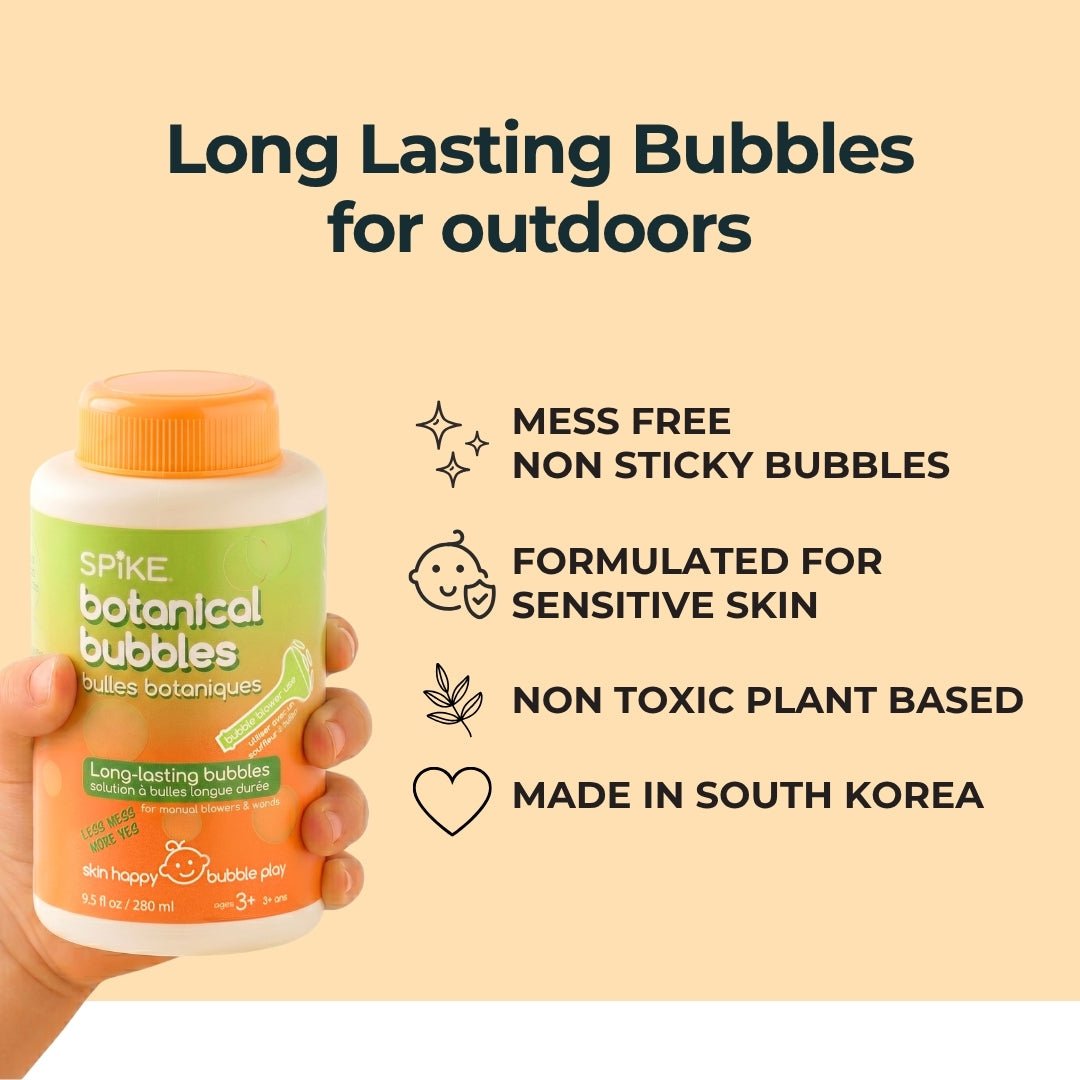 (New) Spike Botanical Bubbles 9.5 fl oz (280ml) Refill for Bubble Blower Use - innobaby