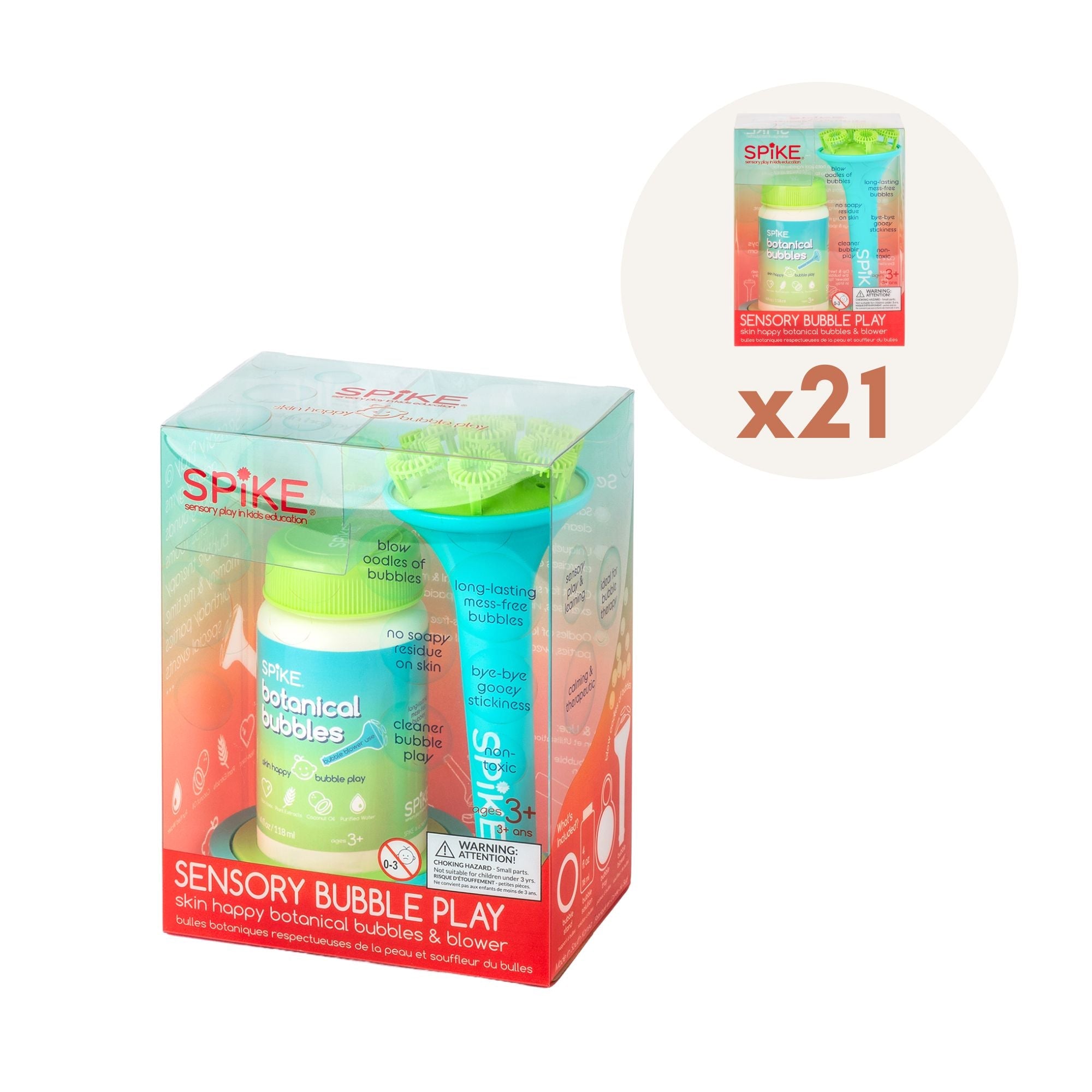 Sensory Bubble Play Skin Happy Botanical Bubbles & Blower Set - Party Pack 21 - innobaby