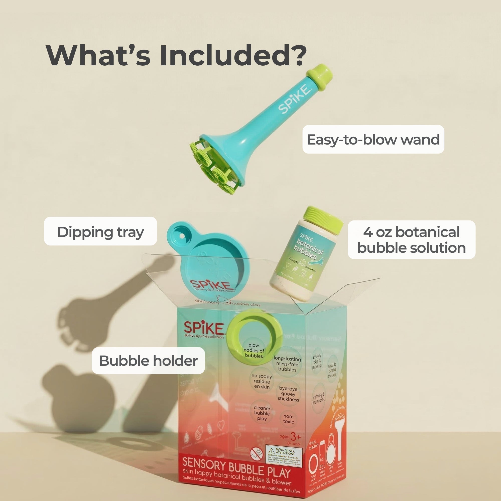 Sensory Bubble Play Skin Happy Botanical Bubbles & Blower Set - innobaby