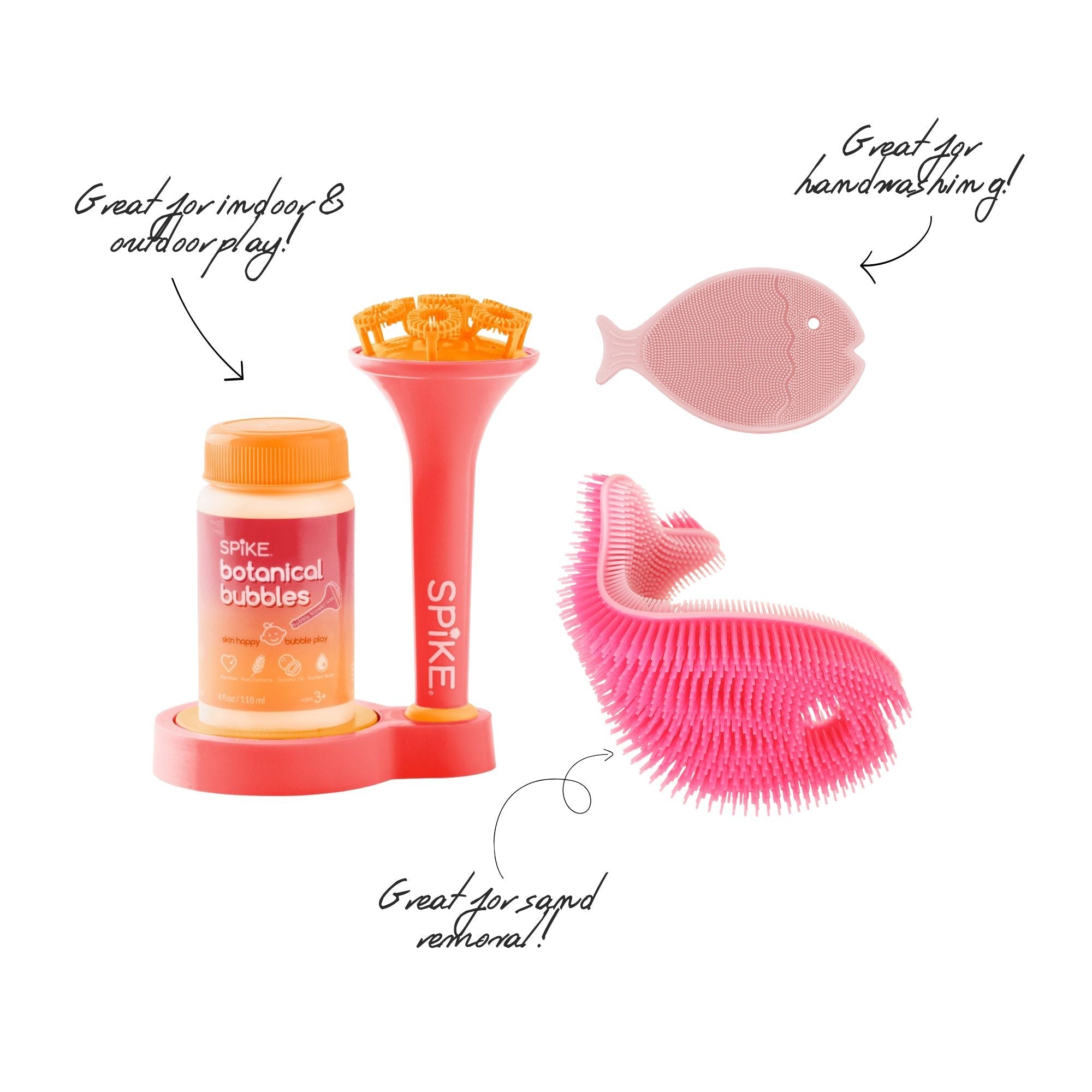 Sensory Summer Beach Play Set – Bubble Play Set & Silicone Fish Scrubs Bundle - innobaby