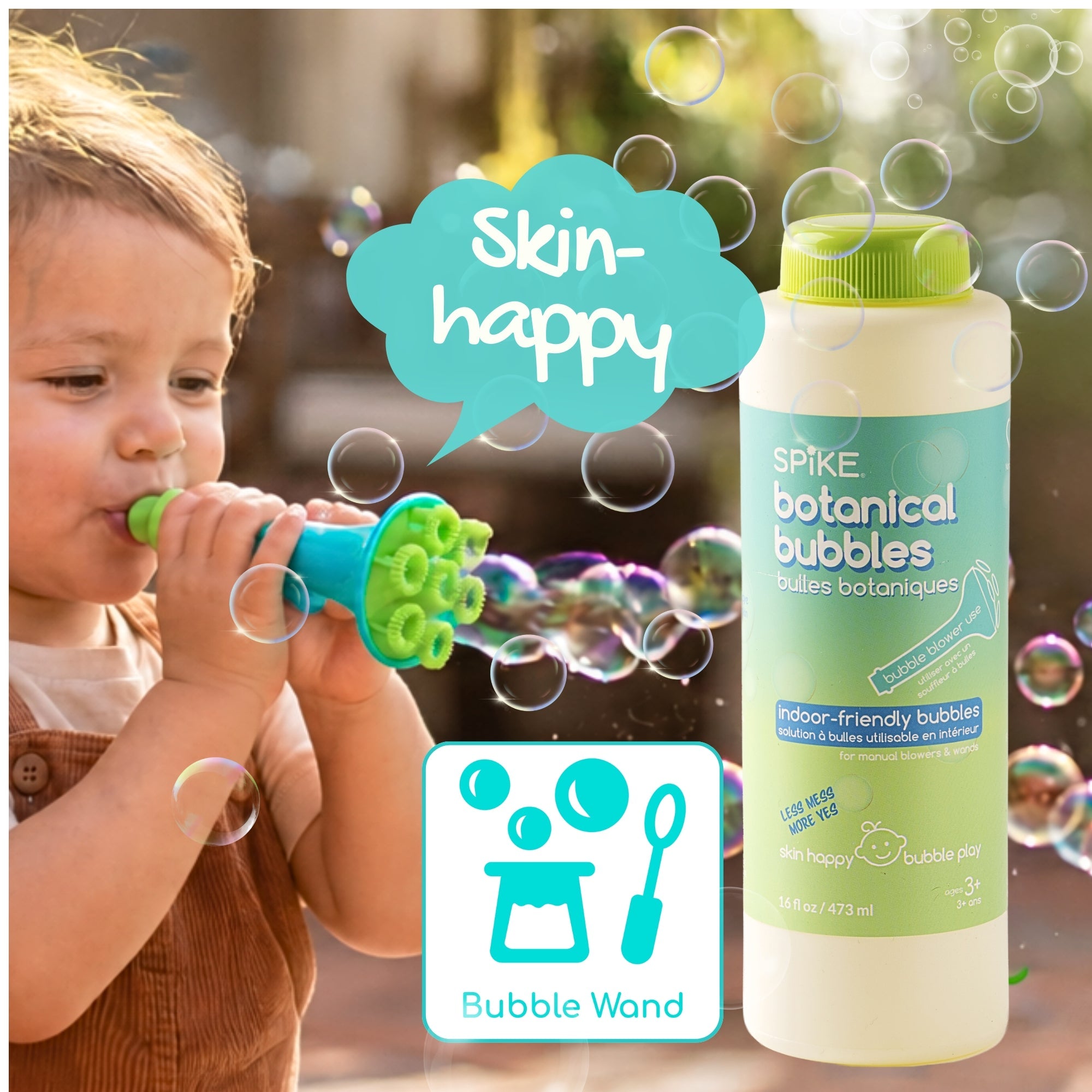 Spike Botanical Bubbles 16 fl oz Refill for Bubble Blower Use - innobaby