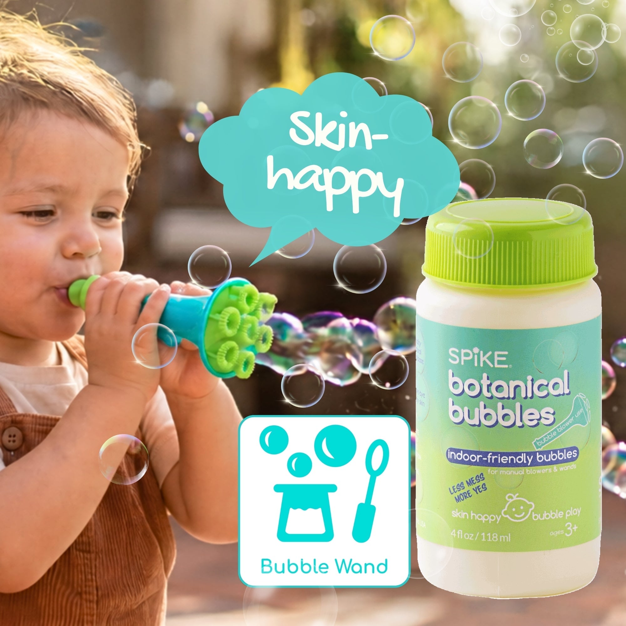 Spike Botanical Bubbles 4 fl oz Refill for Bubble Blower Use - innobaby