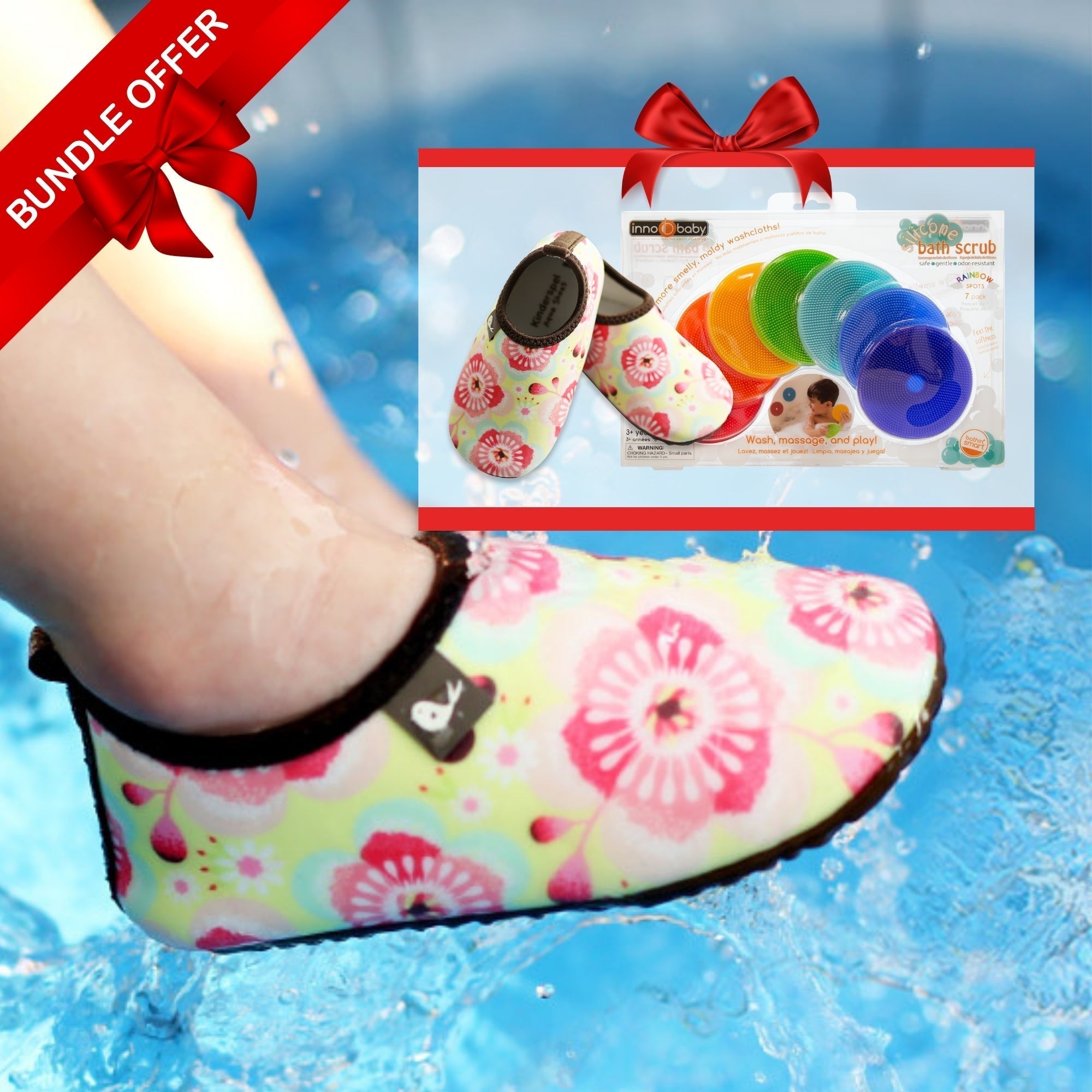 π Summer Splash Essentials β Aqua Shoes & Sensory Bath Scrub Set (100% off) - innobaby