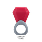 Teethin' Smart Birthstone Ring Teether - January(Garnet)