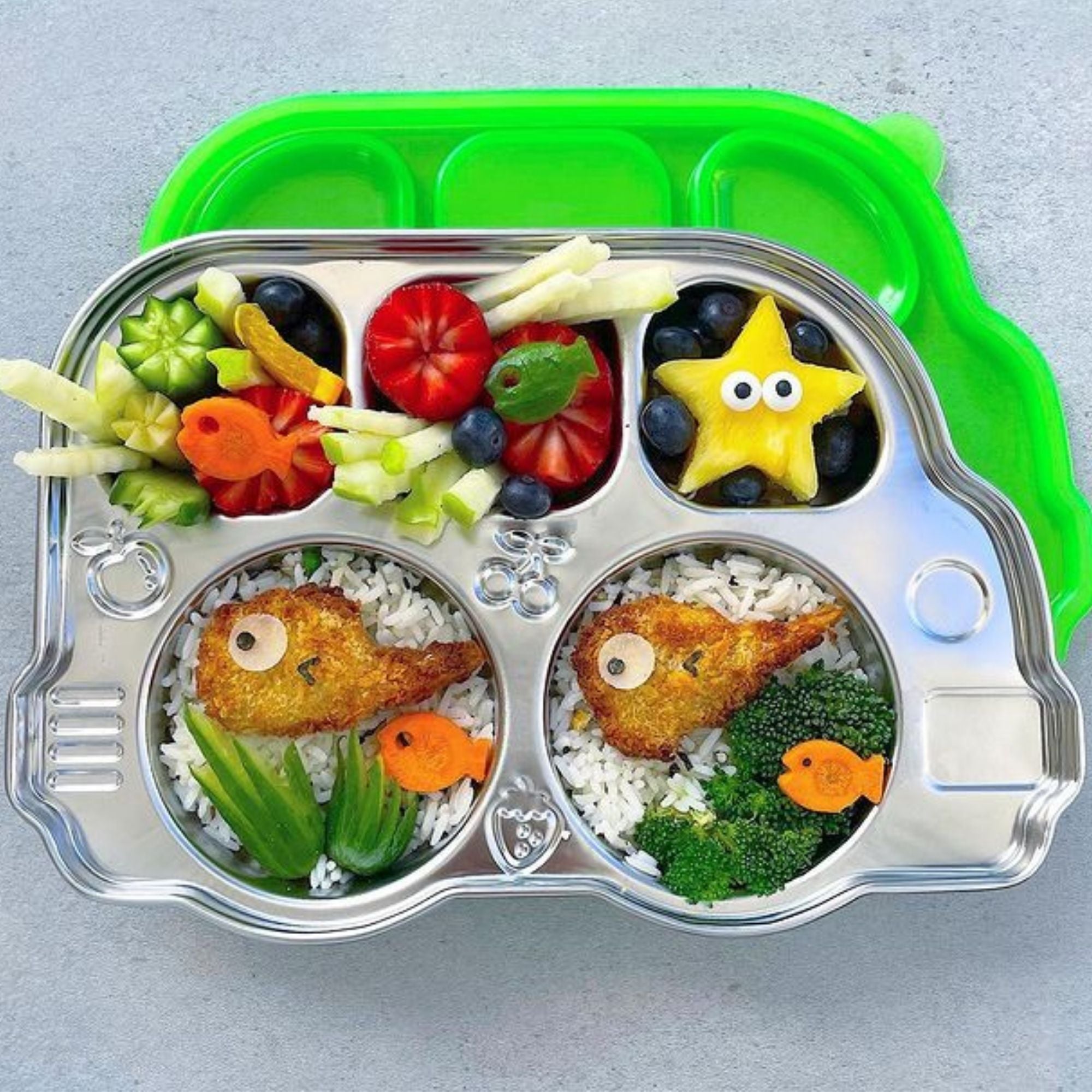 Stainless Divided Platter with Sectional Lid