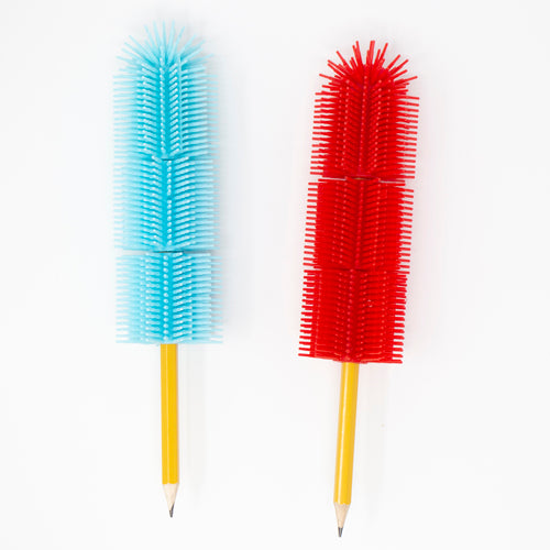 Spike Silicone Fidget Tactile Pencil Topper & Grip Combo Pack