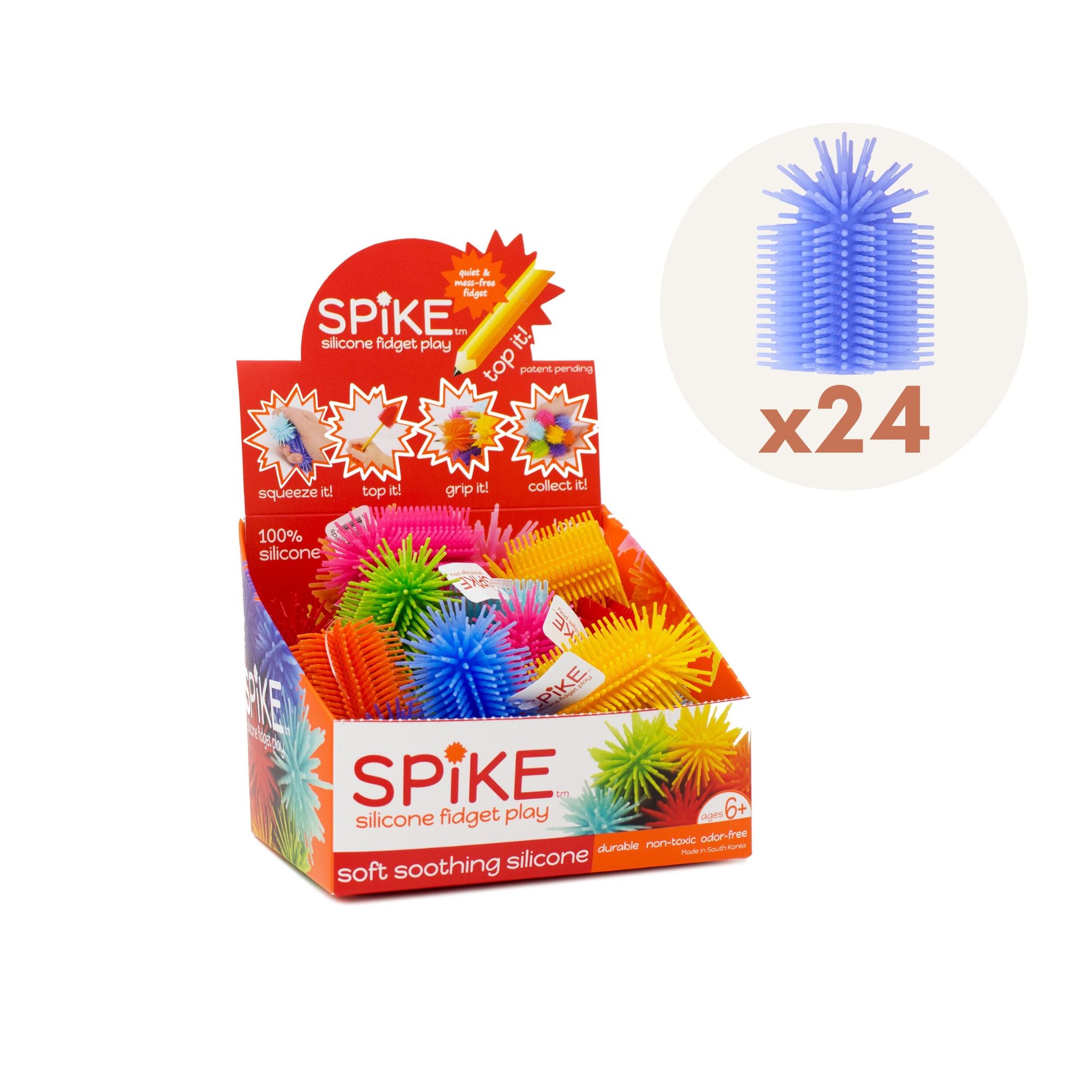 Spike Silicone Fidget Tactile Pencil GRIPPER / Party Pack 24 Assorted Colors