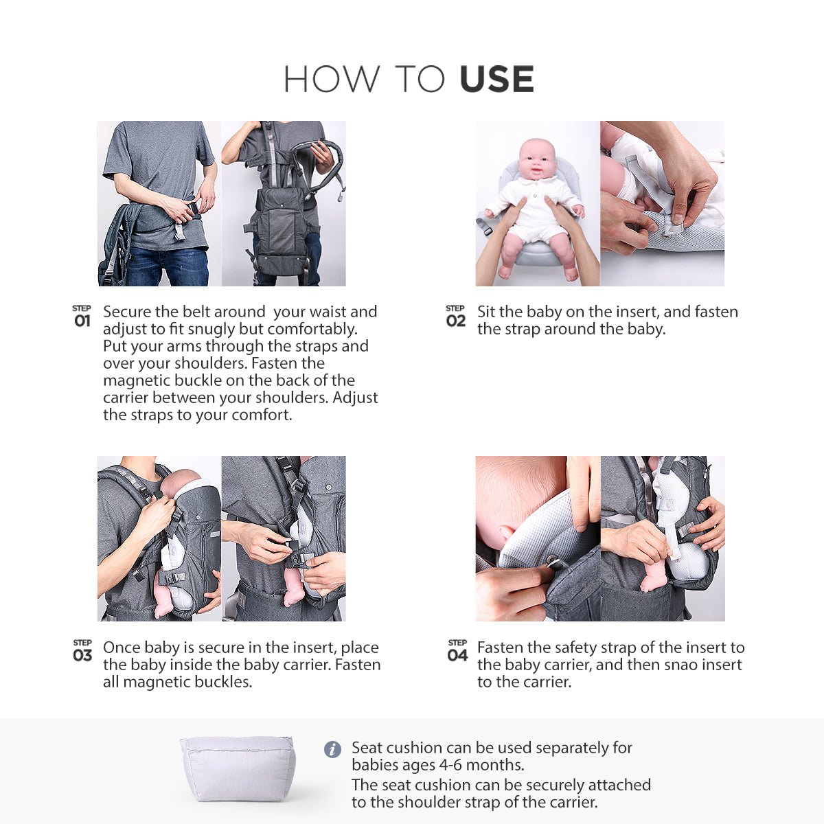 Clarmiel Baby Carrier Infant Insert - innobaby