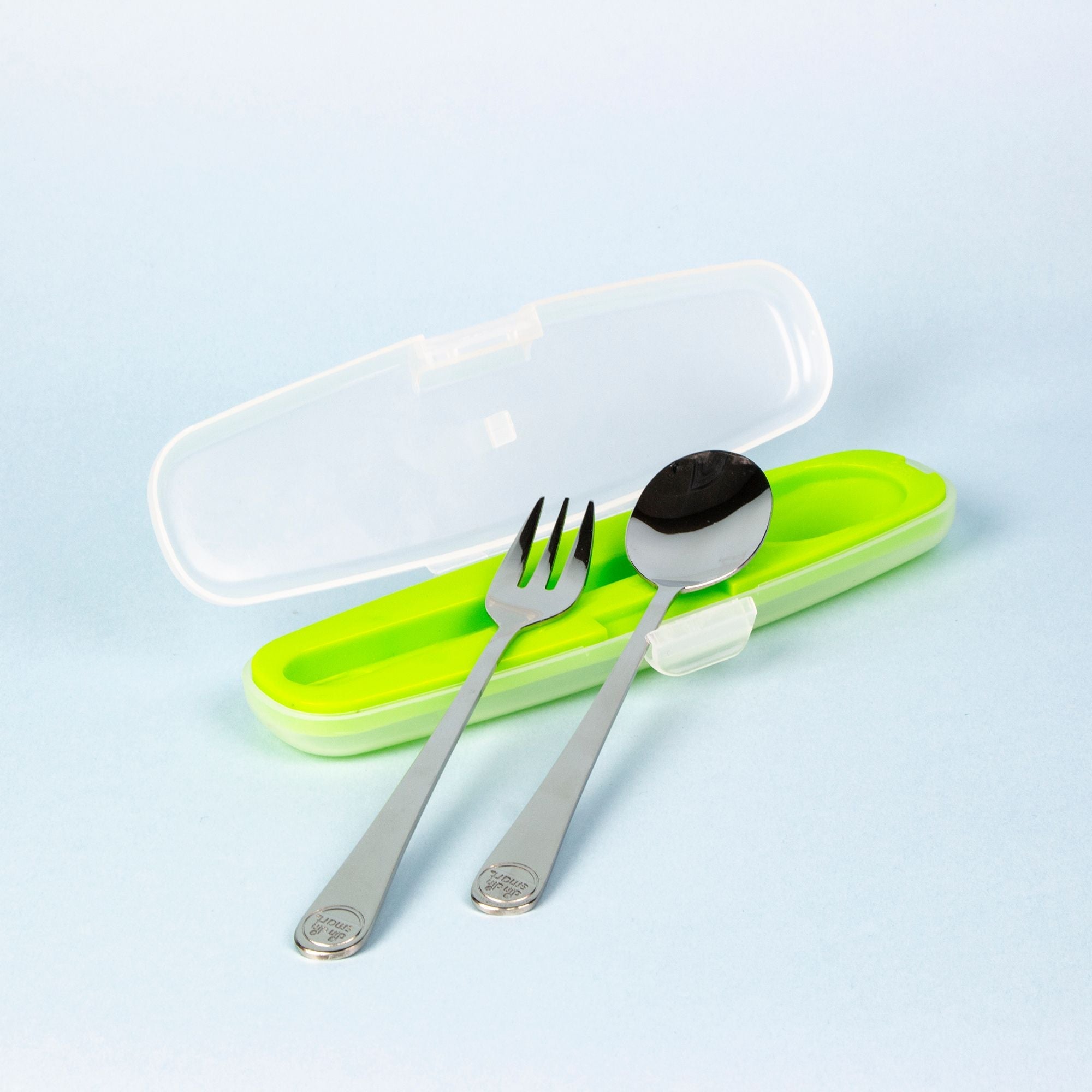 all-groups Din Din SMART All Stainless Spoon & Fork Set (Case Included) - innobaby