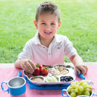 DIN DIN SMART STAINLESS BUS DIVIDED PLATTER w/ LID - innobaby