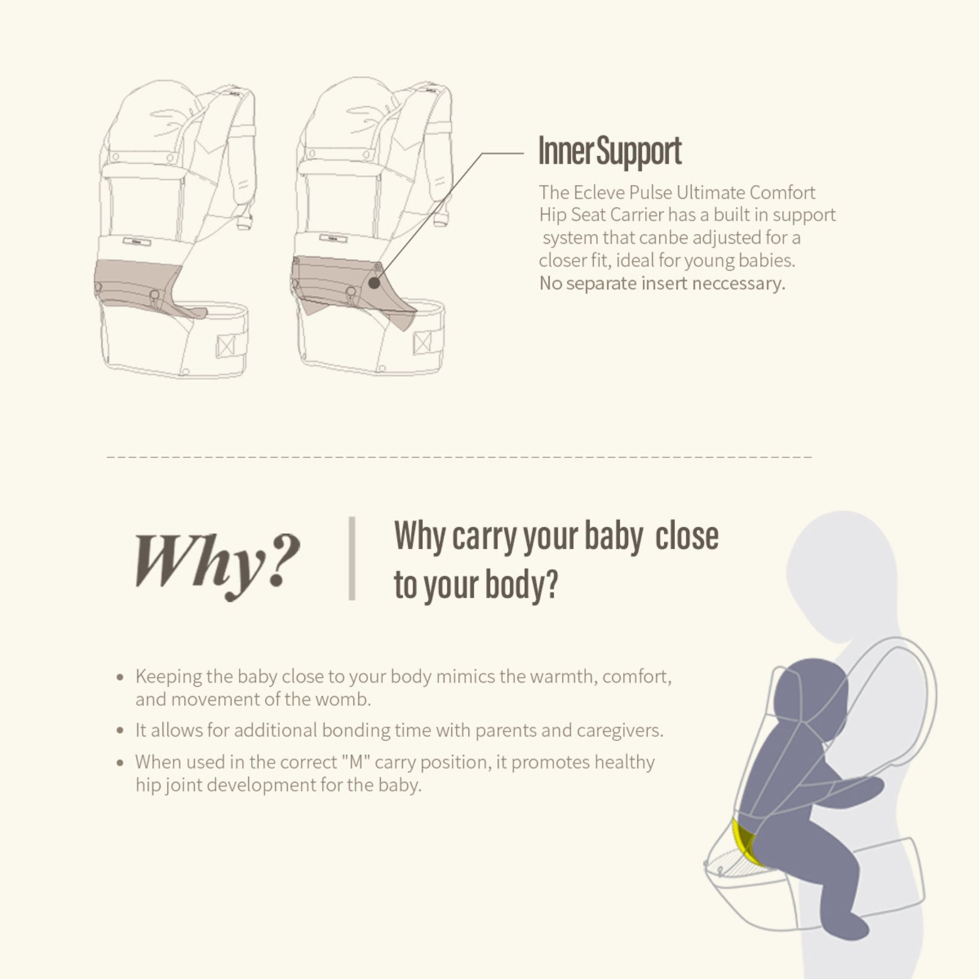 ECLEVE Ultimate Comfort Hip Seat Carrier - innobaby