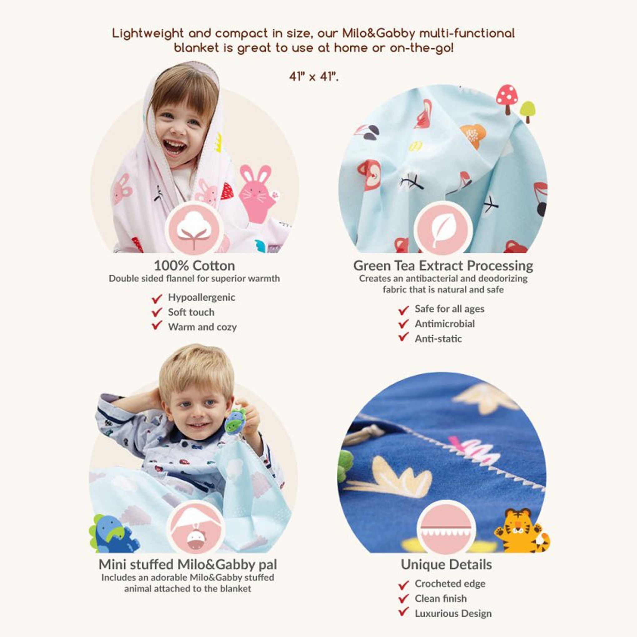 Milo & Gabby Flannel Blanket - innobaby