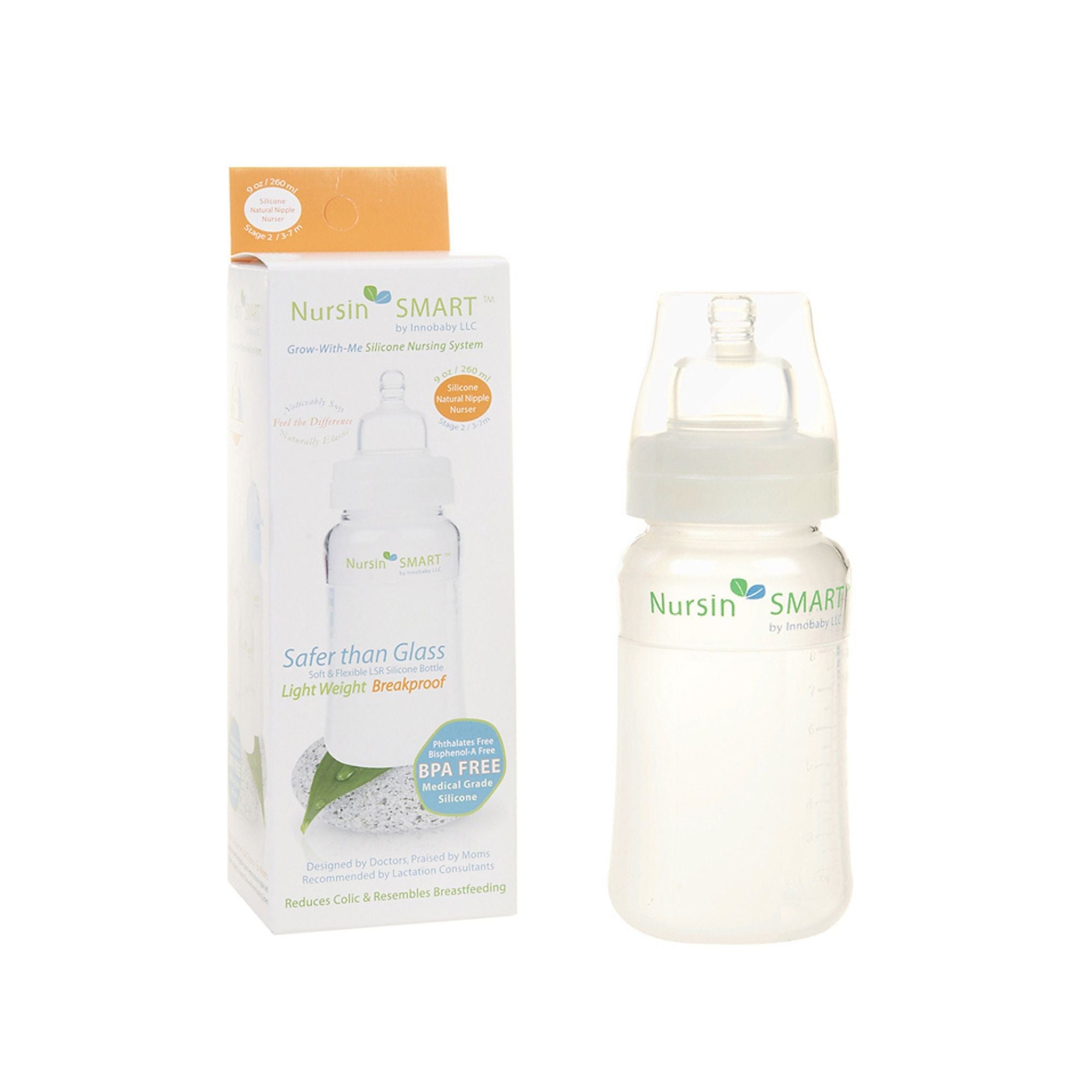 Nursin' SMART 9 oz Nurser w/ Stage 2 Natural Nipple - innobaby