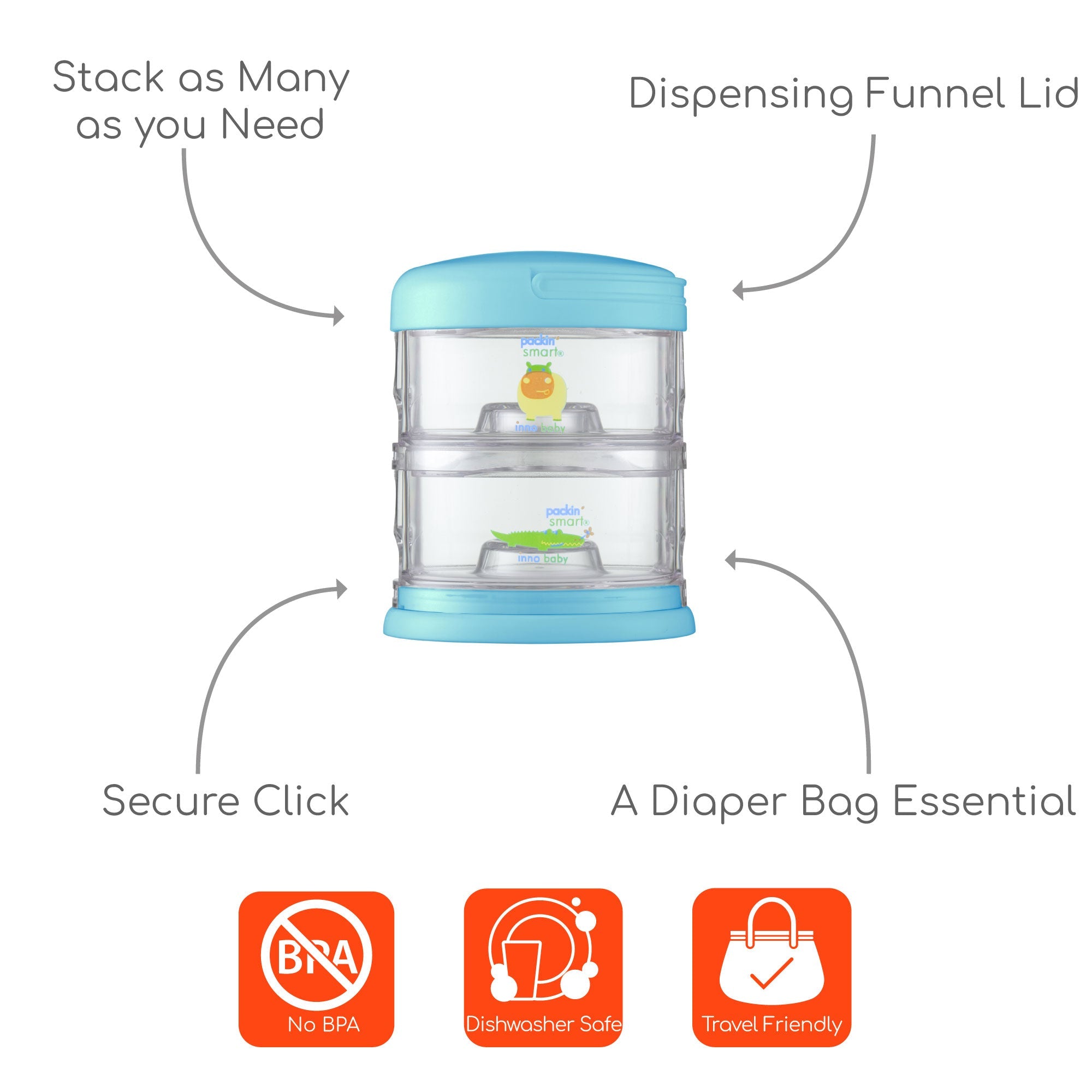 Packin' SMART Stackables / 2 Tier Zoo Animal - innobaby