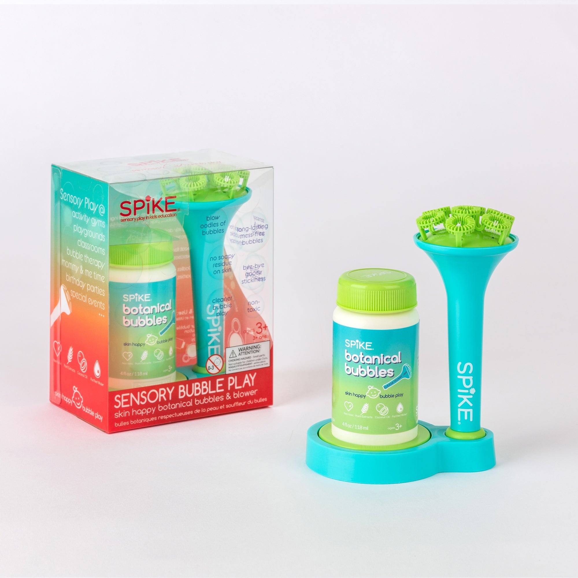 Sensory Bubble Play Skin Happy Botanical Bubbles & Blower Set - Party Pack 21 - innobaby