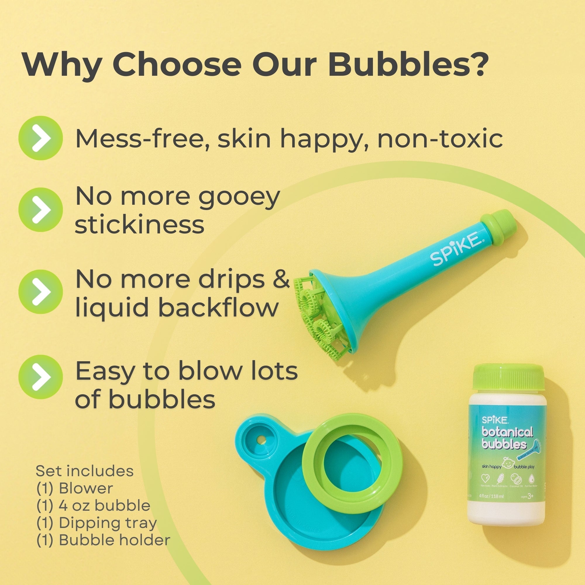 Sensory Bubble Play Skin Happy Botanical Bubbles & Blower Set - innobaby
