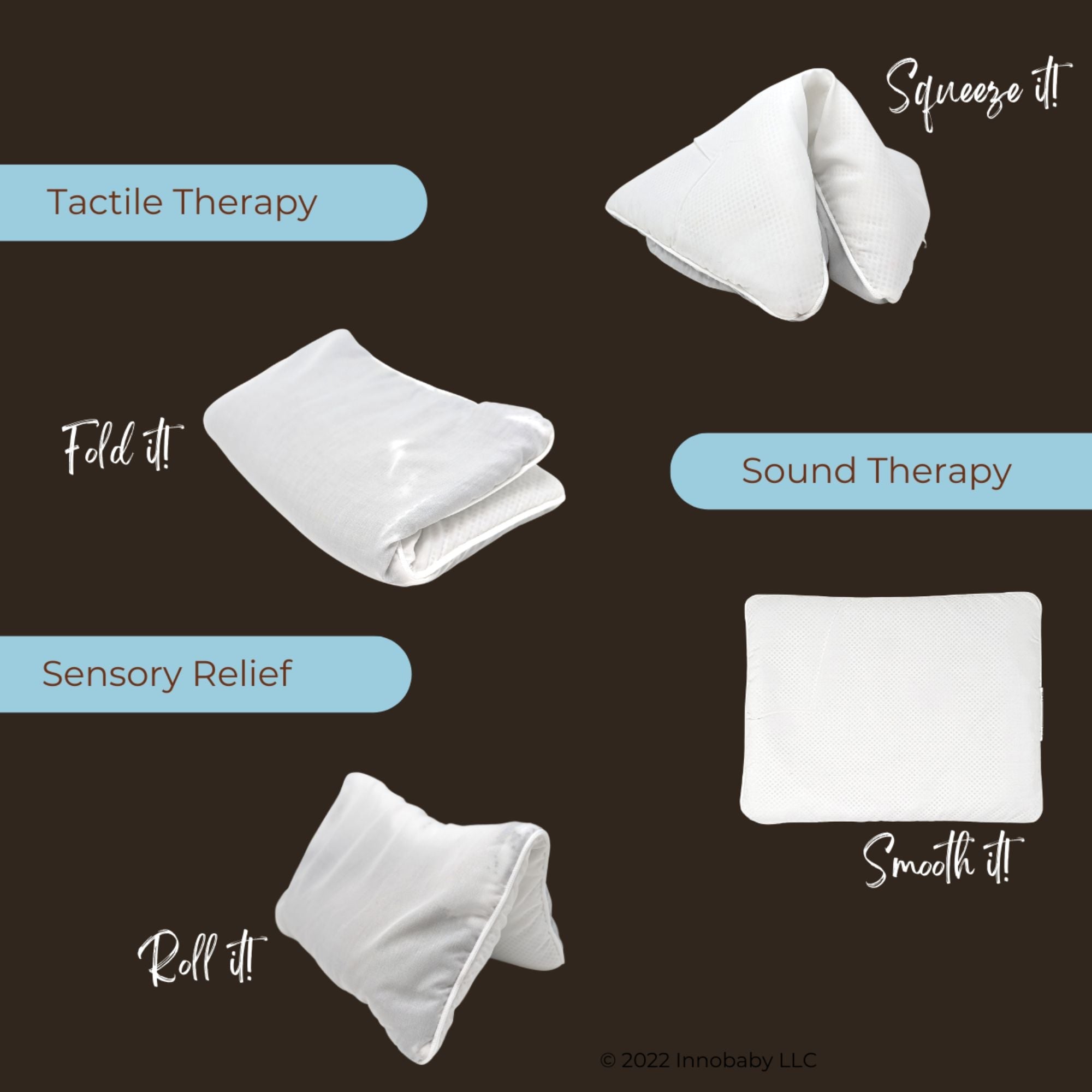 Sensory Pillow with Charcoal Micro Bio Foam Beads - innobaby