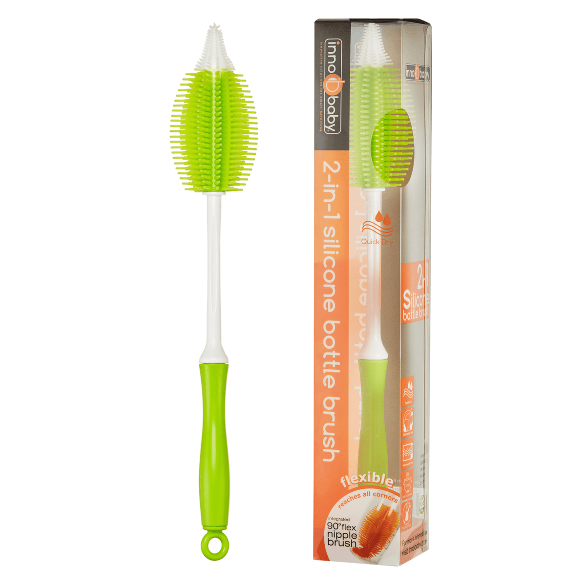 2-in-1 Silicone Bottle Brush - innobaby
