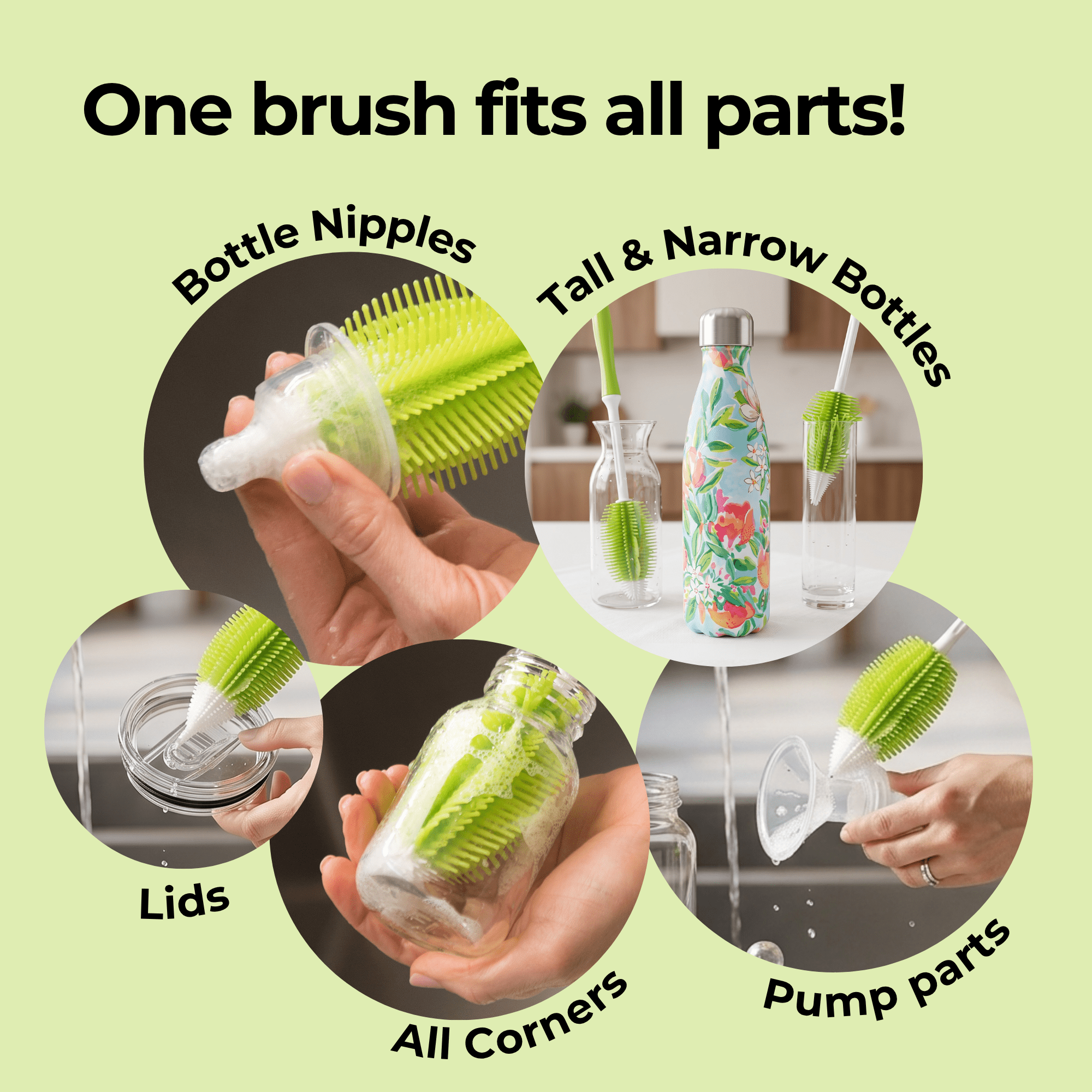 2-in-1 Silicone Bottle Brush - innobaby