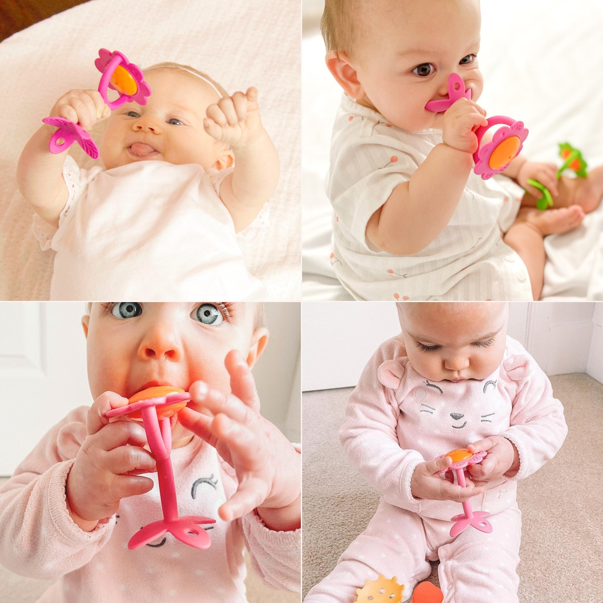 EZ Grip Flower Rattle Teether / Oral Sensory Developmental Toy - innobaby
