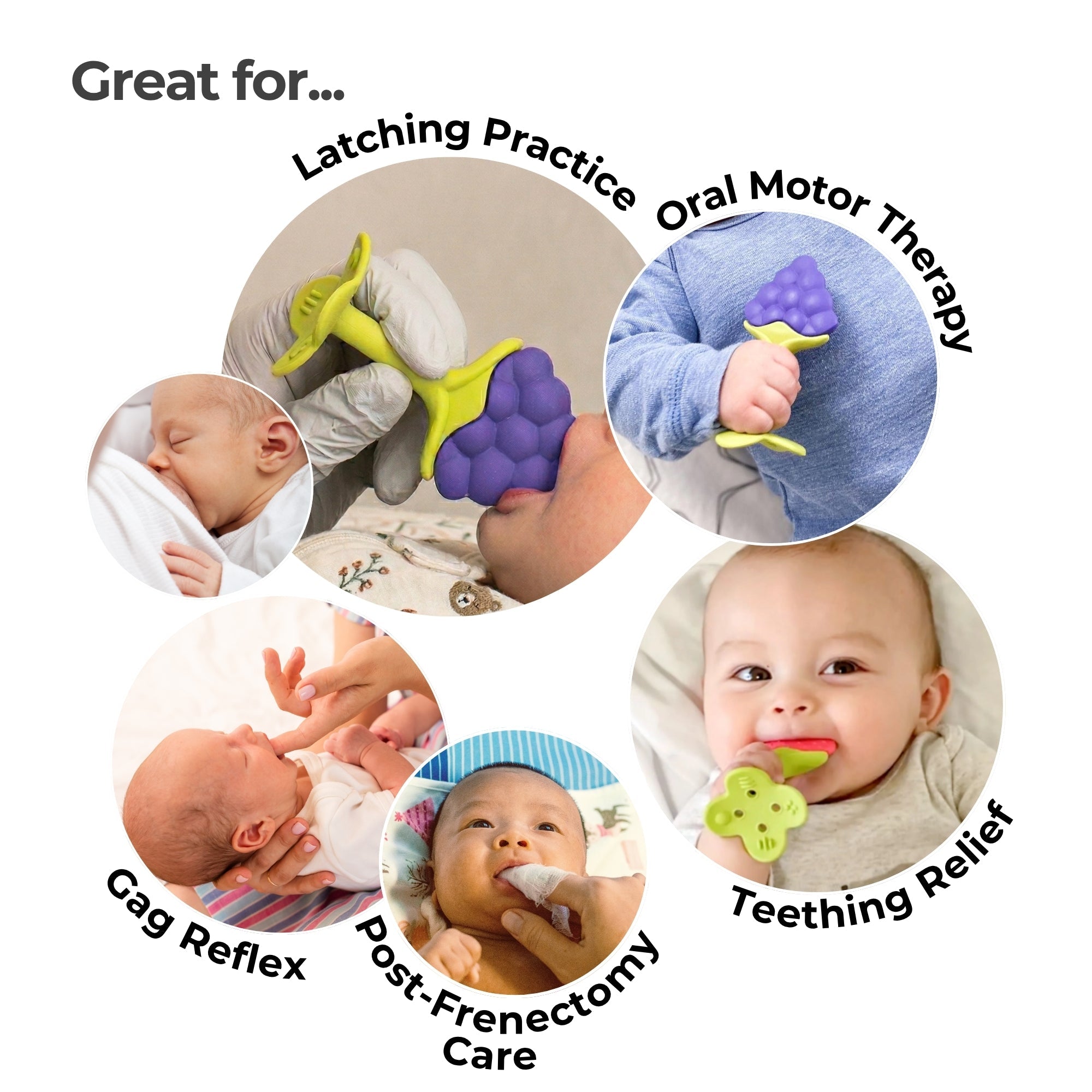 Innobaby EZ Grip Massaging Teether - GRAPE, CITRUS, and STRAWBERRY