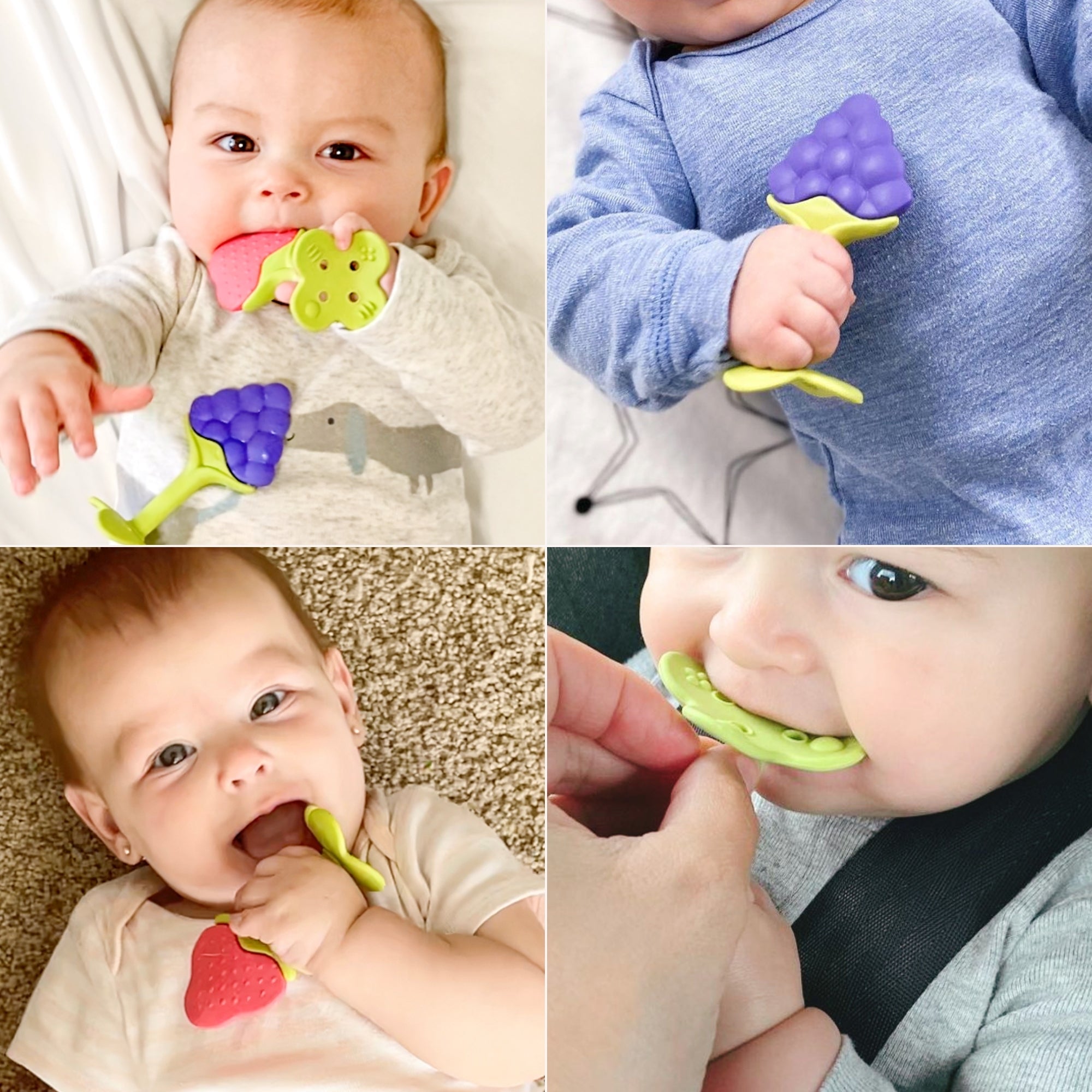Innobaby EZ Grip Massaging Teether / GRAPE & CITRUS & STRAWBERRY Combo Pack - innobaby