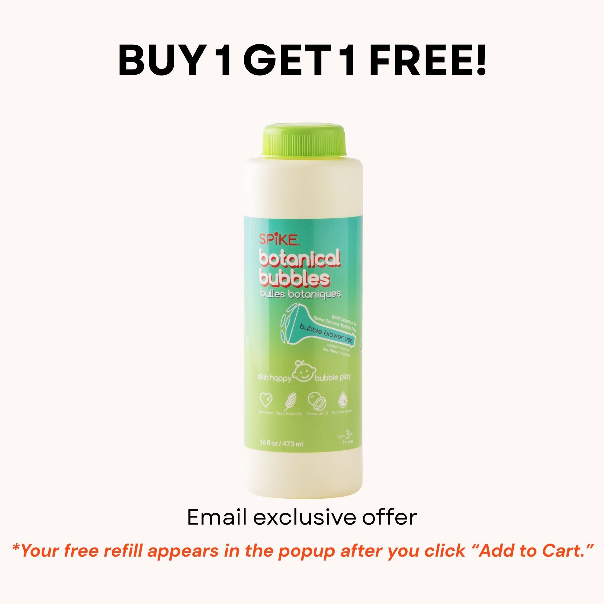 Member Exclusive (Buy 1 Get 1 FREE) – Spike Botanical Bubbles Refill 16 fl oz - innobaby