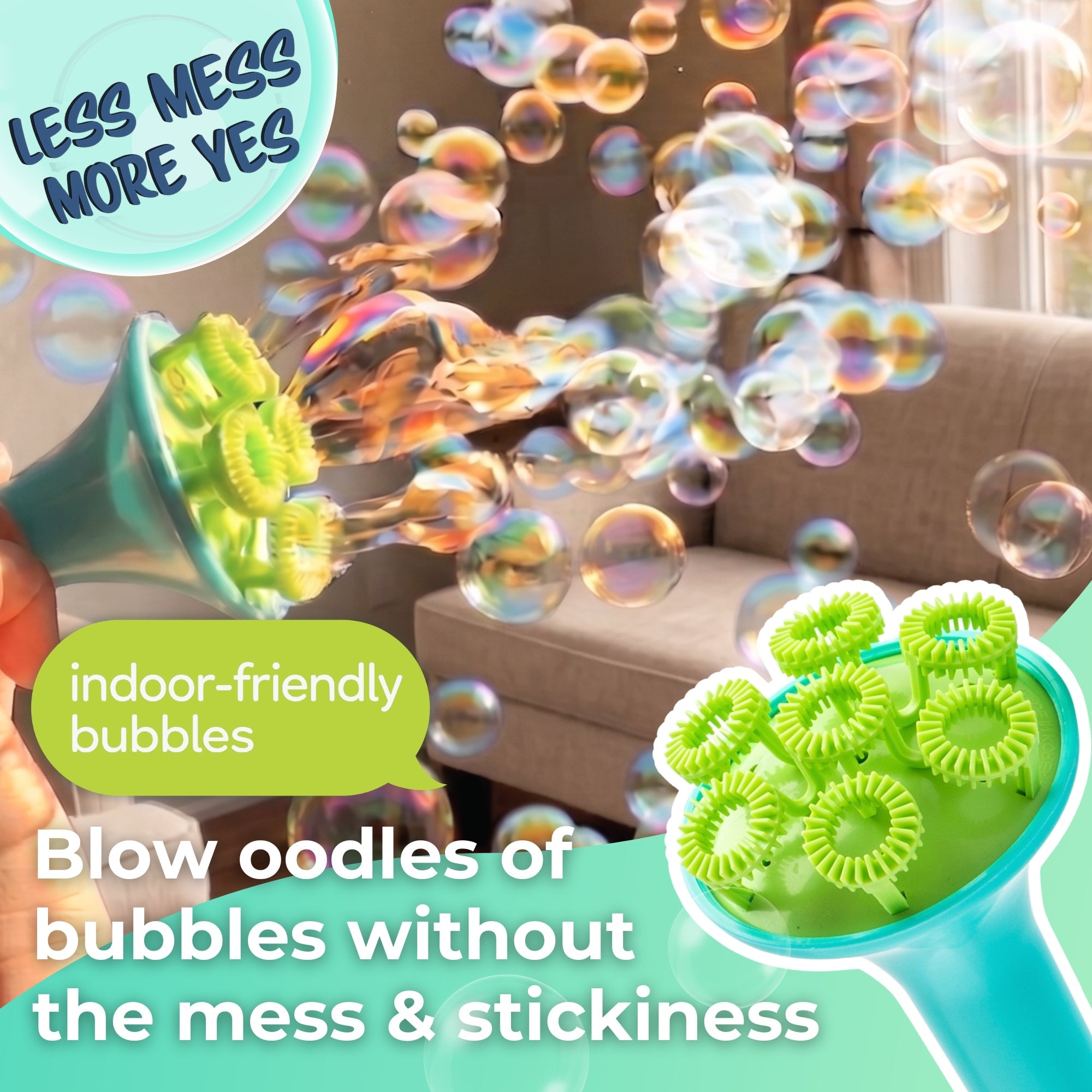 (New) Sensory Bubble Play Skin Happy Botanical Bubbles - 9.5 fl oz Bubbles, 2 Bubble Blowers & 2 Bubble Trays - innobaby