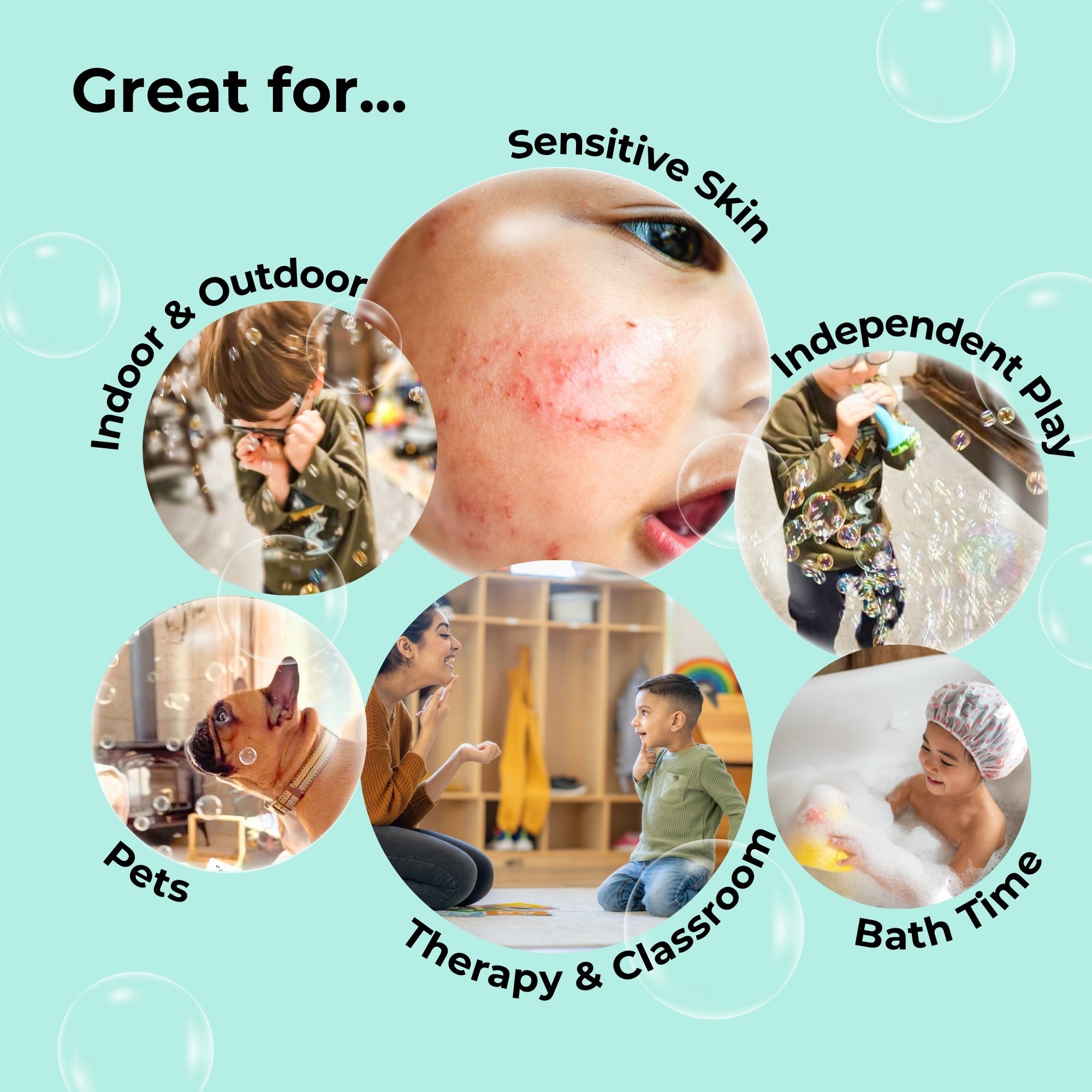 (New) Sensory Bubble Play Skin Happy Botanical Bubbles - 9.5 fl oz Bubbles, 2 Bubble Blowers & 2 Bubble Trays - innobaby