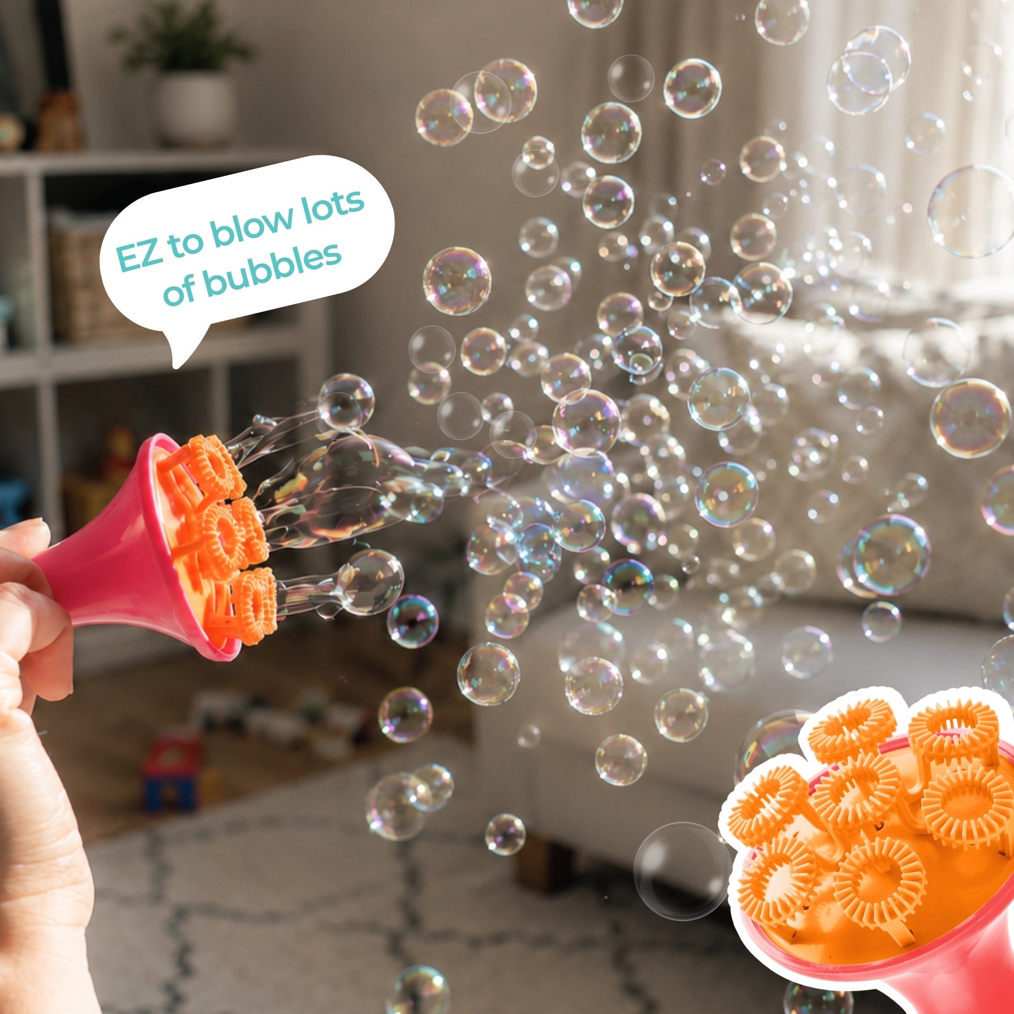 (New) Sensory Bubble Play Skin Happy Botanical Bubbles - 9.5 fl oz Bubbles, 2 Bubble Blowers & 2 Bubble Trays - innobaby