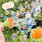 (New) Sensory Bubble Play Skin Happy Botanical Bubbles & Blower Set - GREEN / Long-lasting Outdoor Formula - innobaby