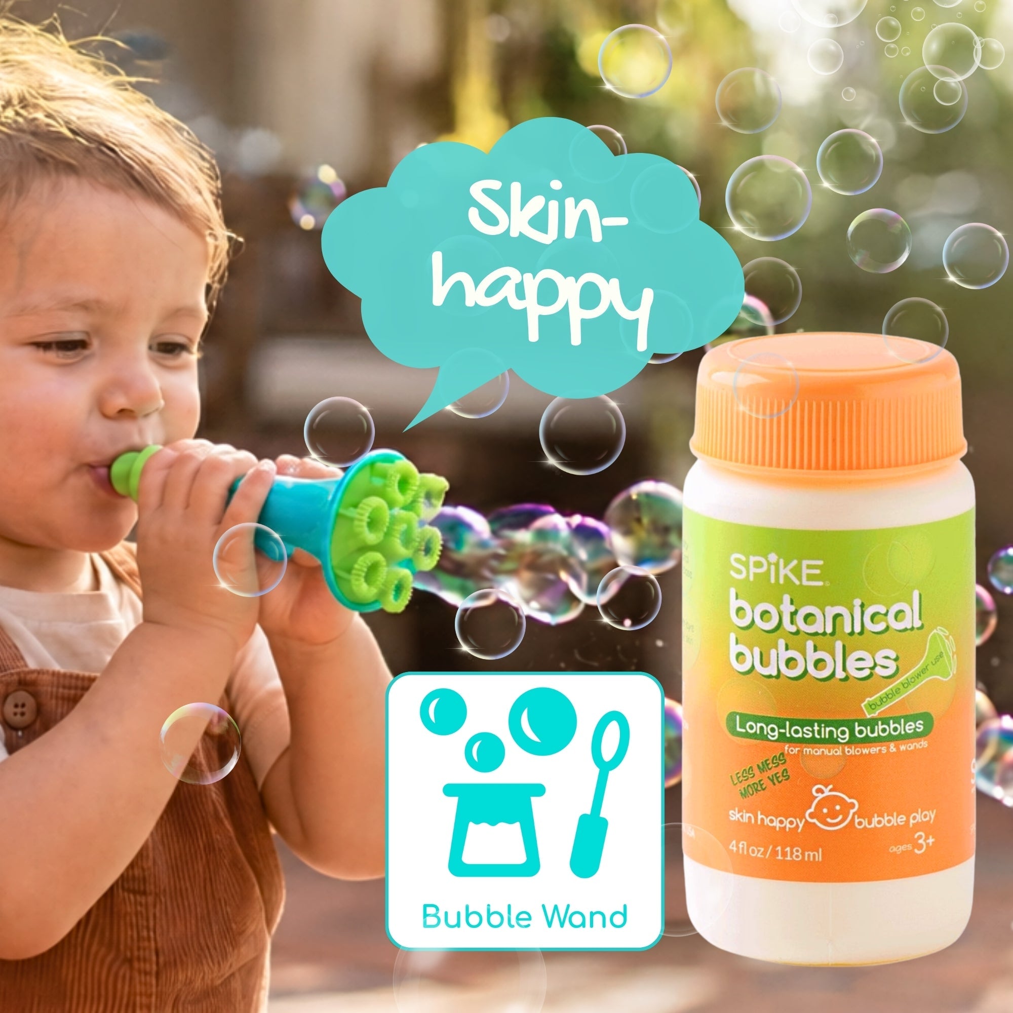 (New) Spike Botanical Bubbles 4 fl oz Refill for Bubble Blower Use - innobaby