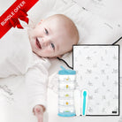 🎁 On - the - Go Essentials Bundle – Baby Travel Kit with Waterproof Mat, Silicone Spoon, Zoo Stackable Storage (100% off) - innobaby