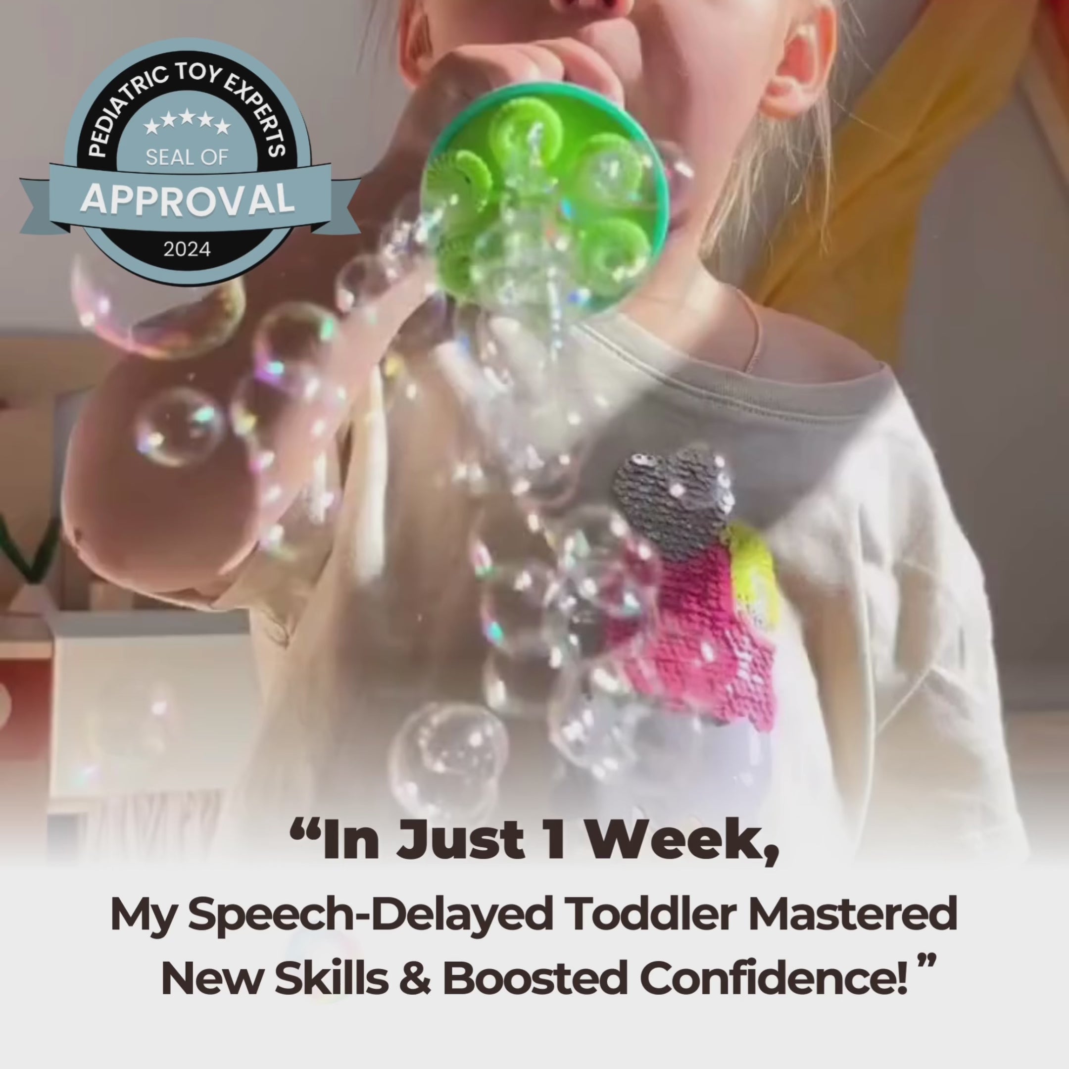 Sensory Bubble Play Skin Happy Botanical Bubbles & Blower Set