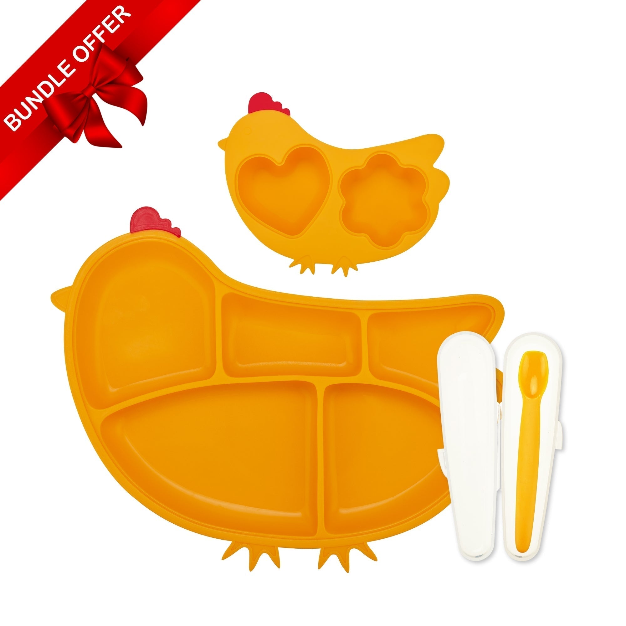 🎁 Smart Start Feeding Bundle – Silicone Spoons, Chicken Steamer & Suction Plate Set (100% off) - innobaby