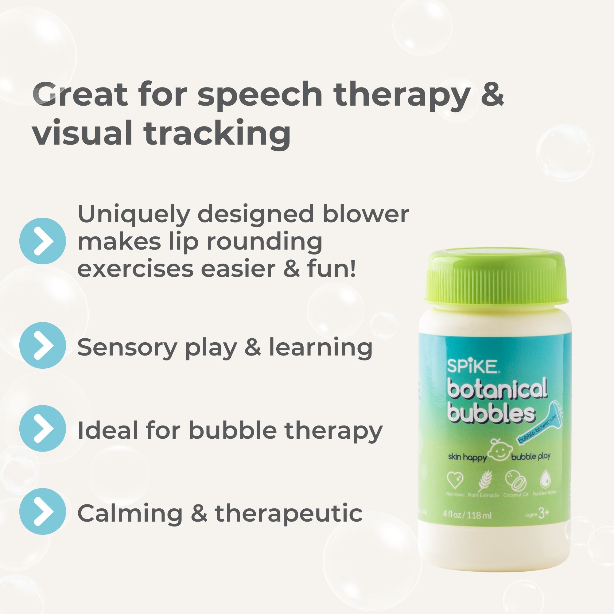 Spike Botanical Bubbles 4 fl oz Refill for Bubble Blower Use - innobaby