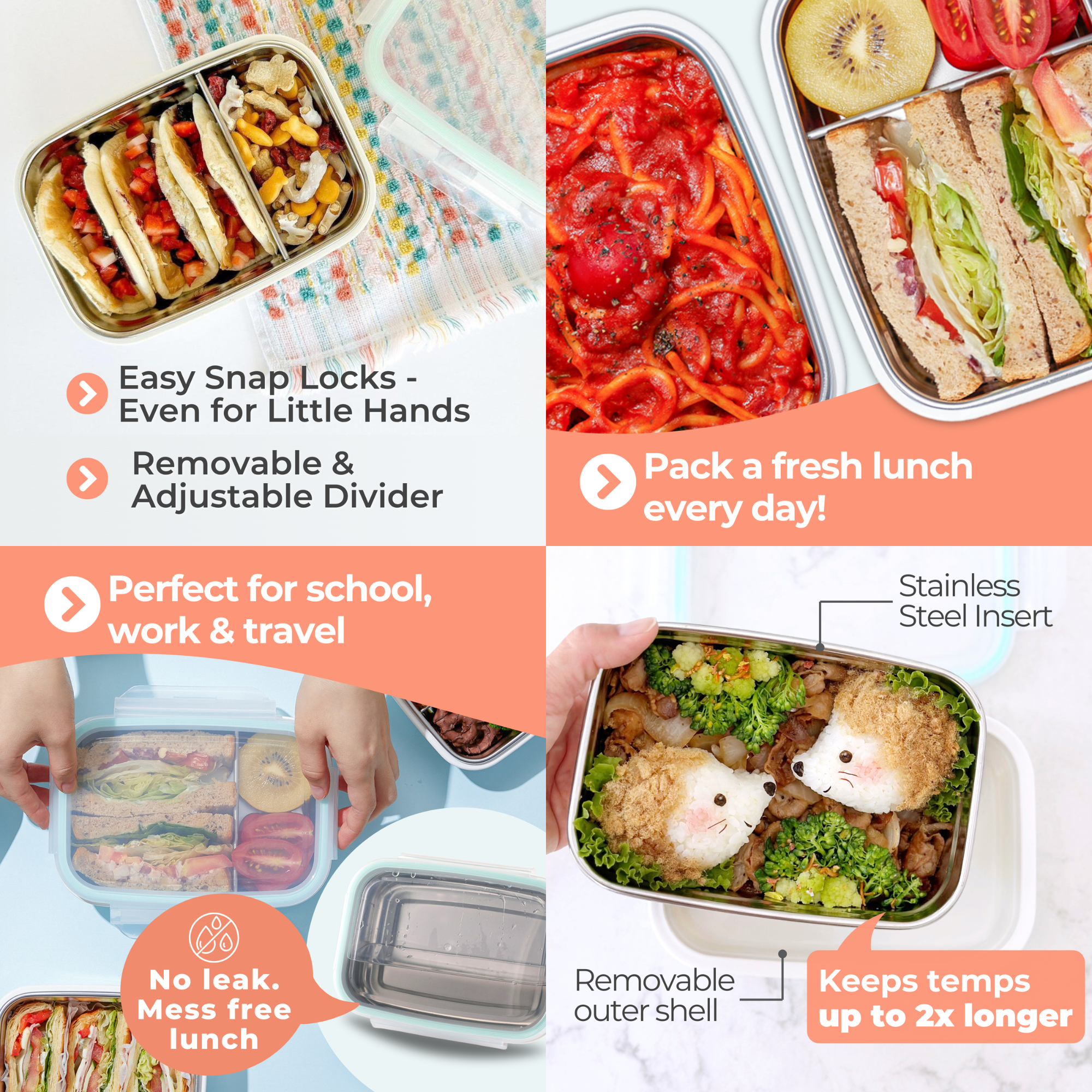 Stainless Divided Lunchbox / 19 oz - innobaby