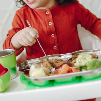 Din Din SMART All Stainless Spoon & Fork Set (Case Included) - innobaby