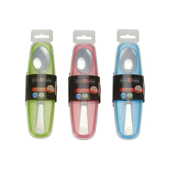 Din Din SMART All Stainless Spoon & Fork Set (Case Included) - innobaby