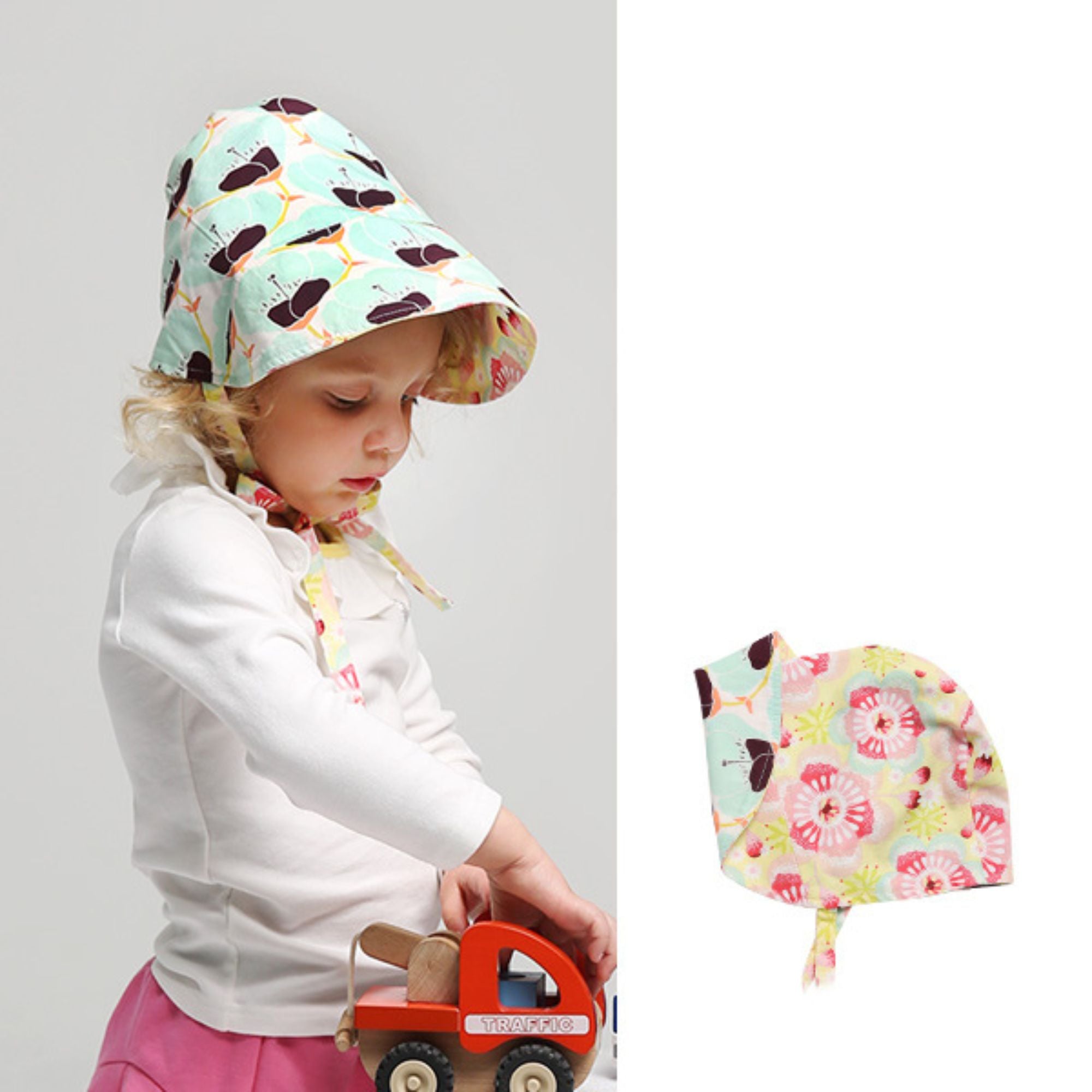 KINDERSPEL REVERSIBLE BONNET (Various Patterns) – innobaby